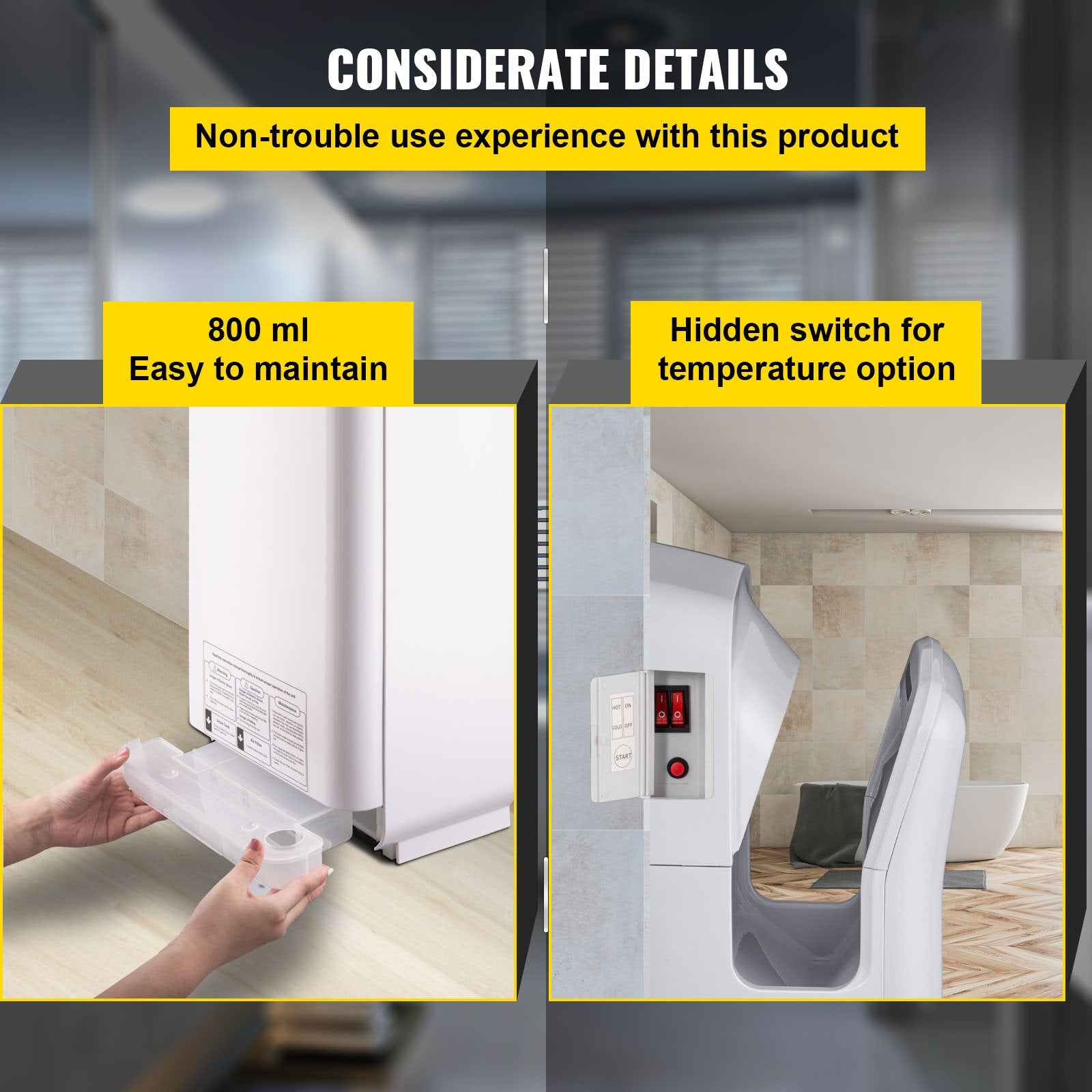 Hand Dryer Jet Blade Automatic High Speed Washroom White