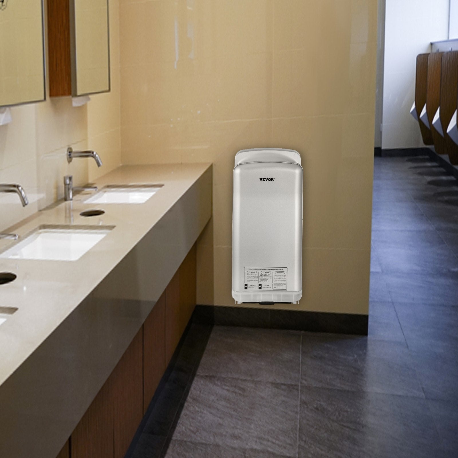 Hand Dryer Jet Blade Automatic High Speed Washroom Silver