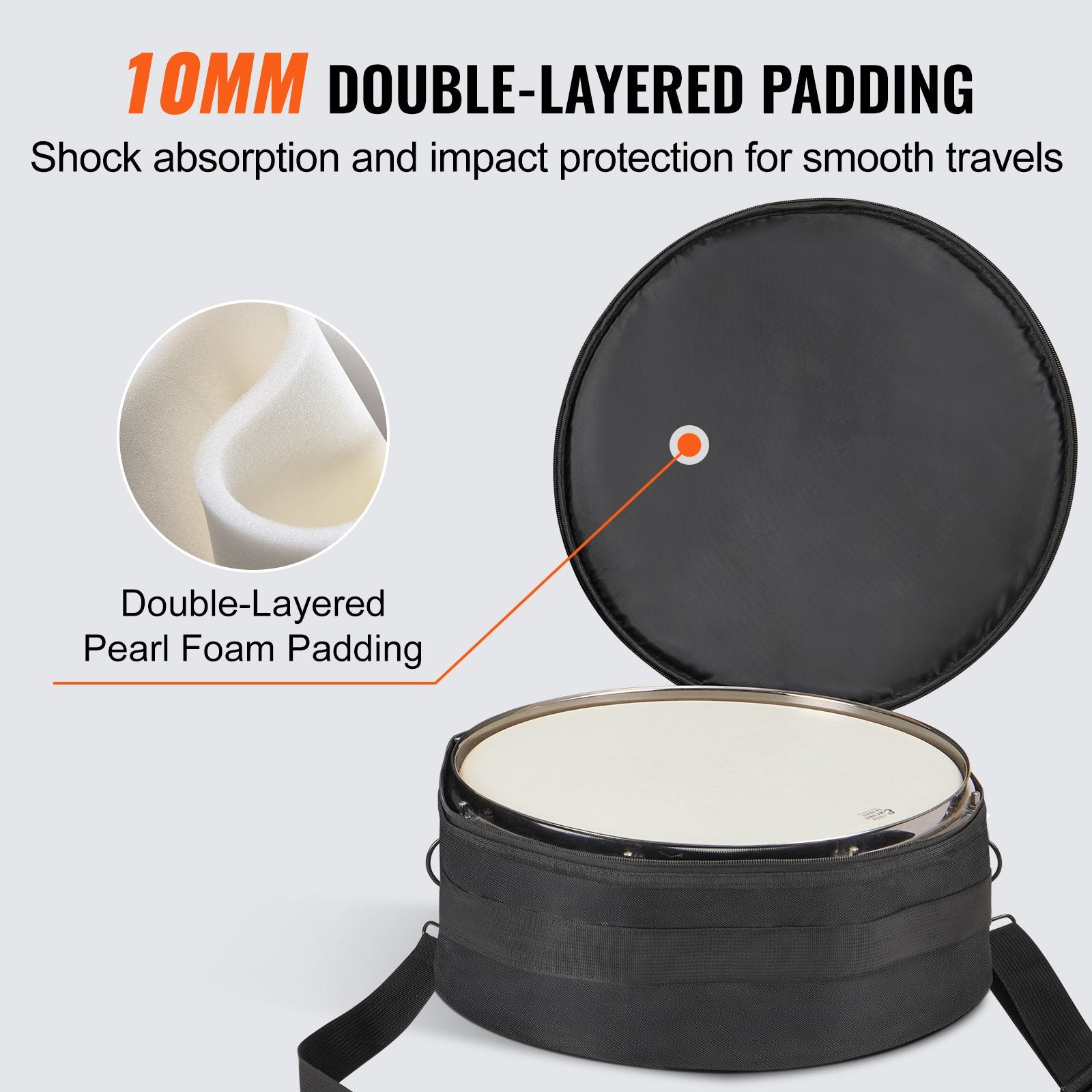 Drum Bag Set 5-Piece 1680D Oxford Fabric Padded Detachable Shoulder Strap