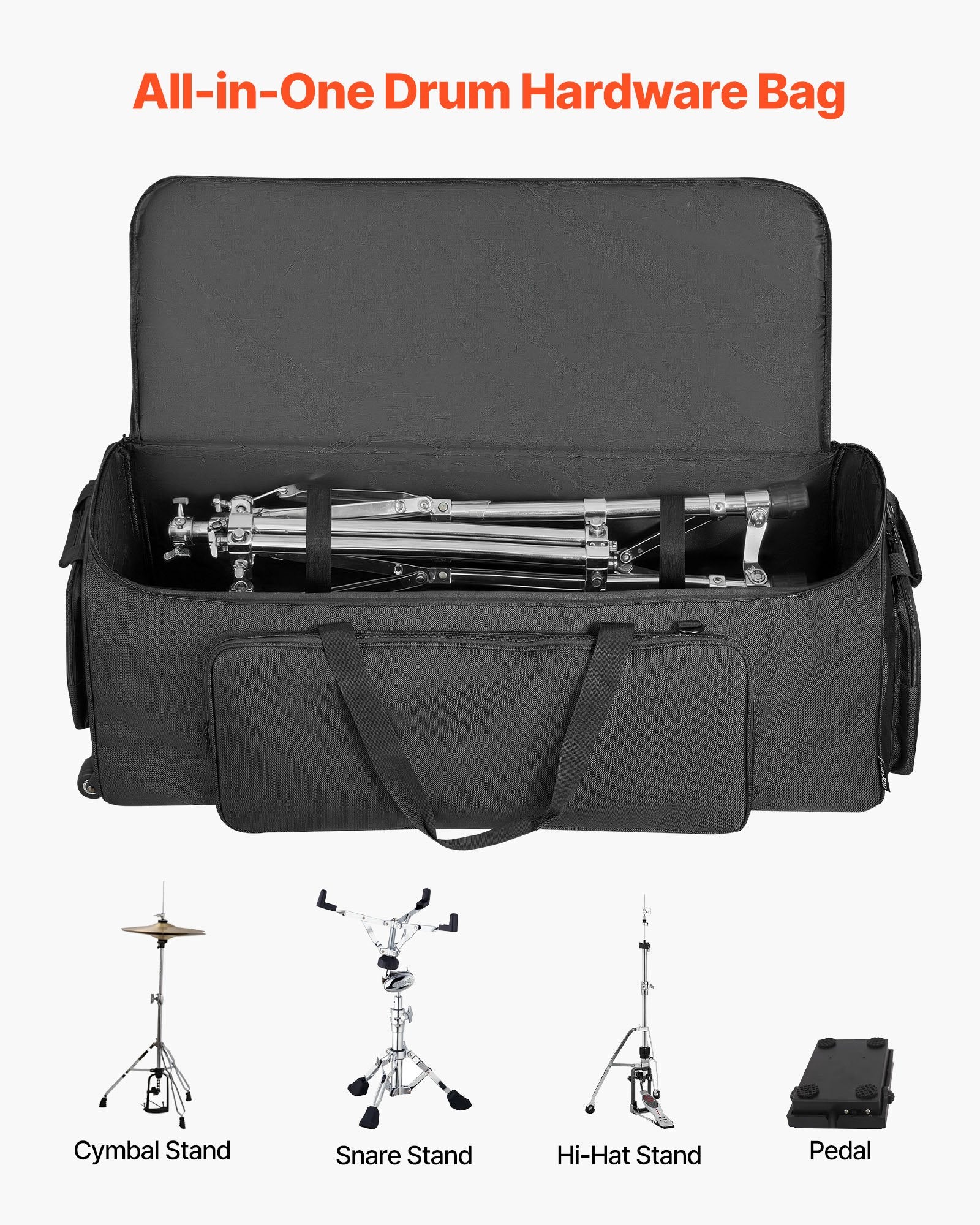 Padded Drum Bag and Drum Hardware Carry Case Set for Drum Protection