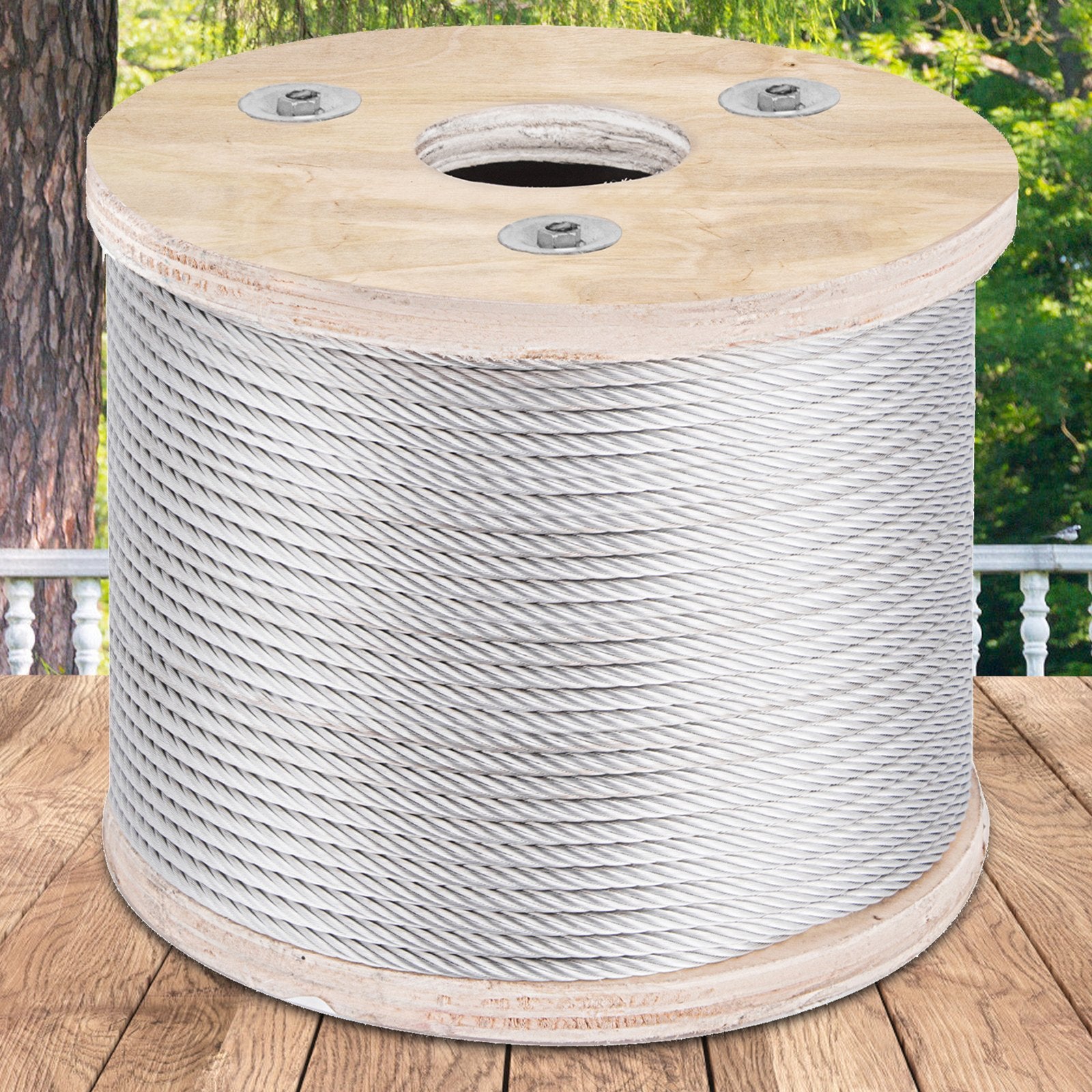 304 Stainless Steel Cable 4.76mm 7x19 Wire Rope 7620cm for Railing Decking DIY