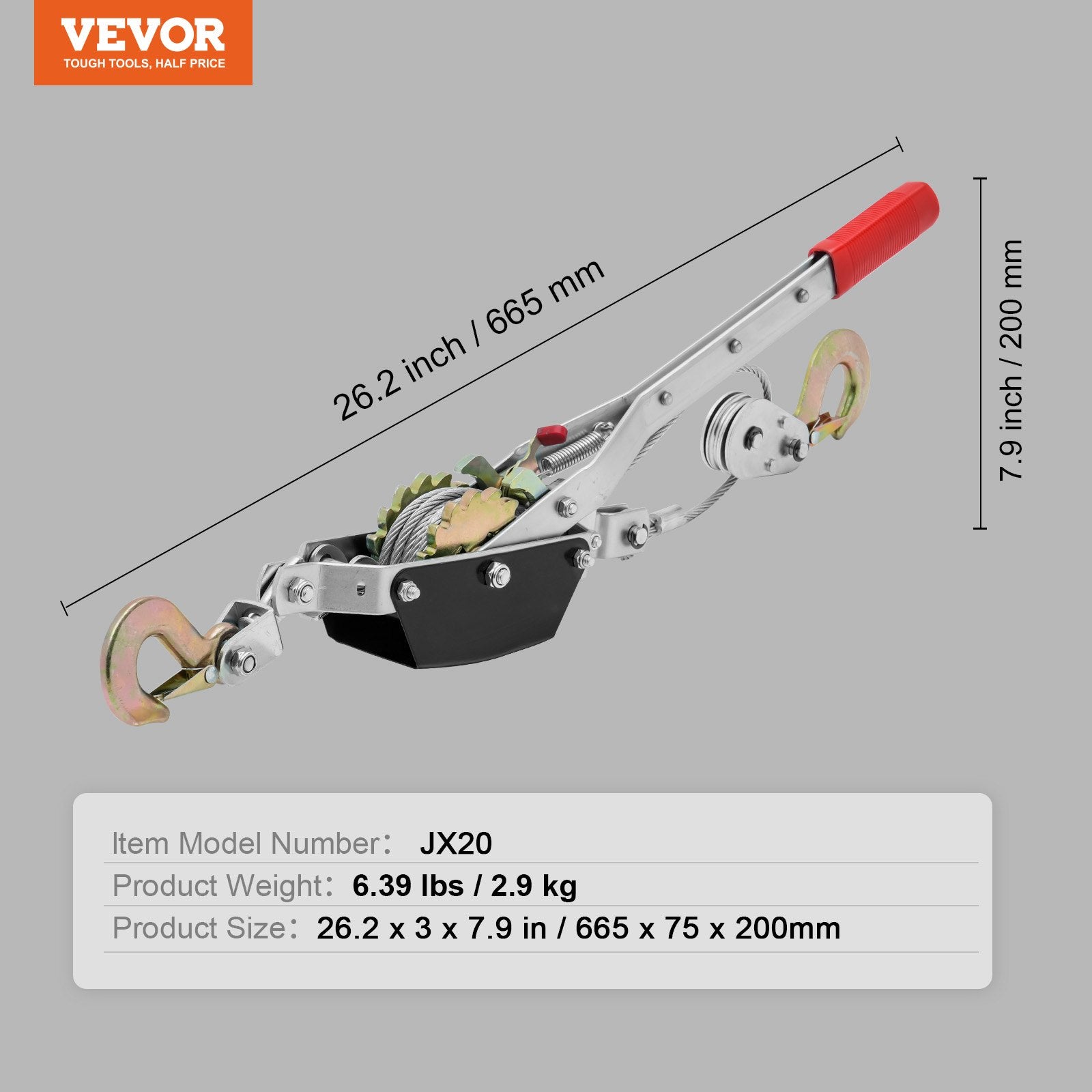 Come Along Winch 2 Ton 12ft Steel Cable with Dual Gear Ratchet Puller