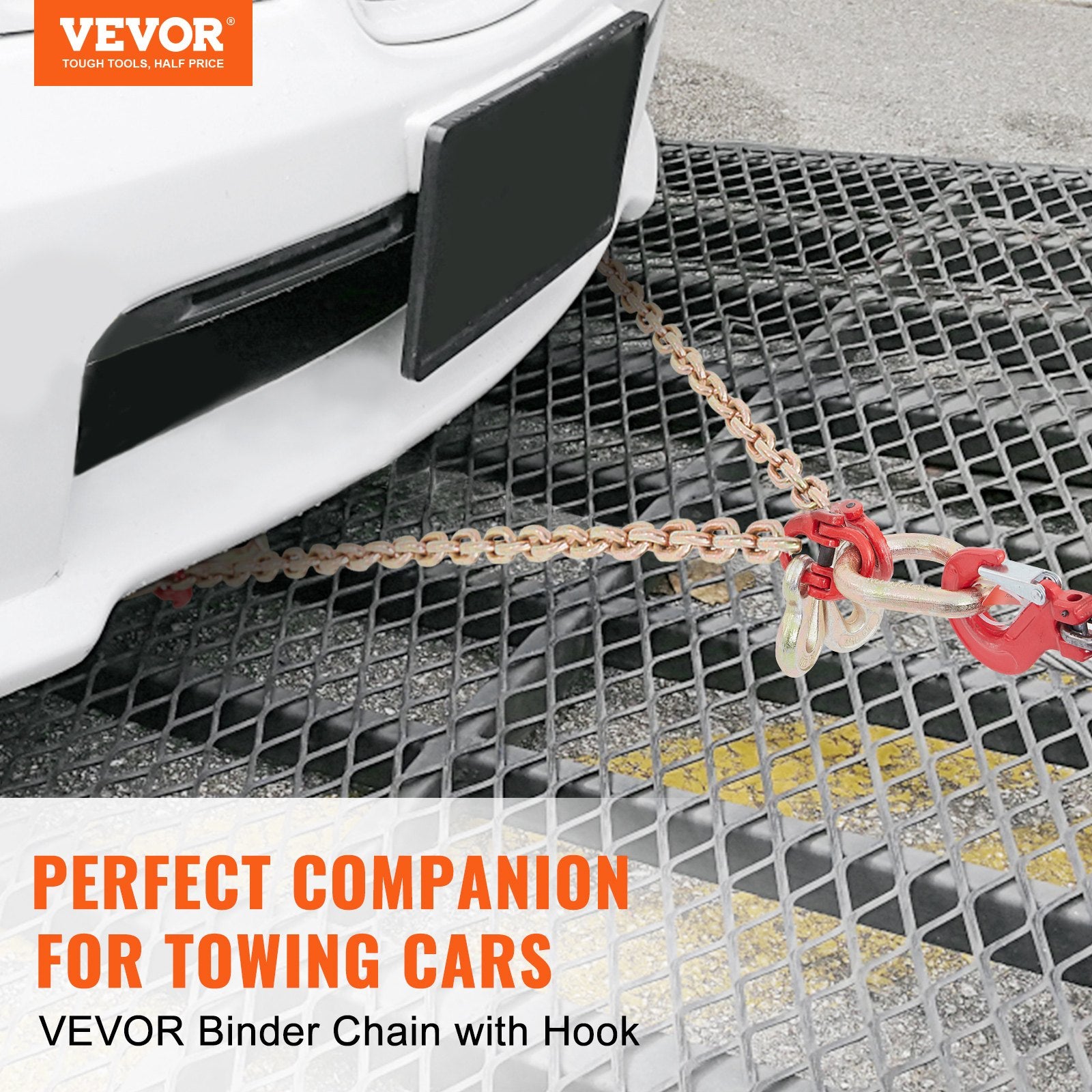 V-Chain Bridle 4364kg 8x914.4mm G80 Tow Chain RTJ Hooks Galvanized D-Shackle