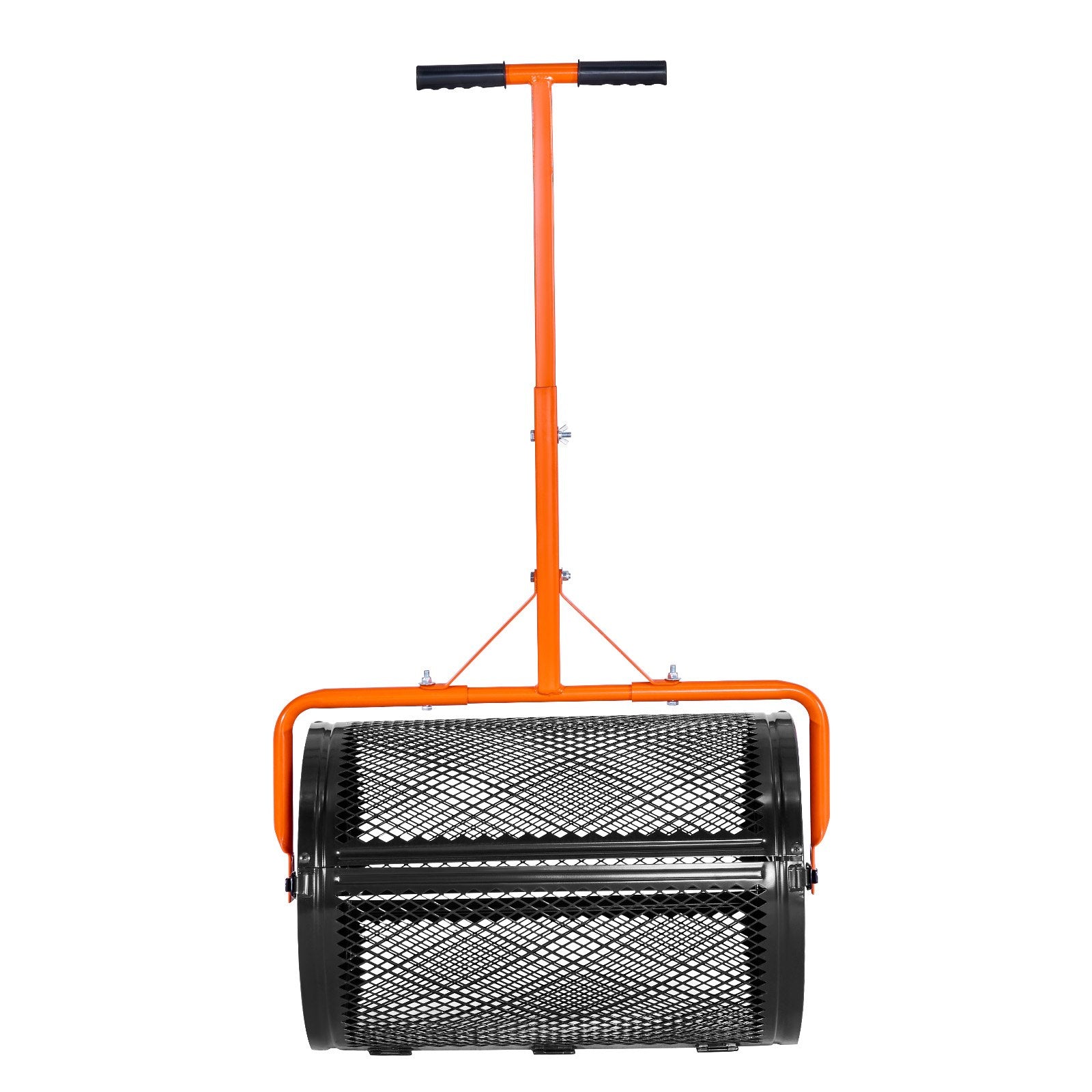 Compost Spreader 24in Wide Peat Moss Roller with T-Handle, 3 Heights Adjustable