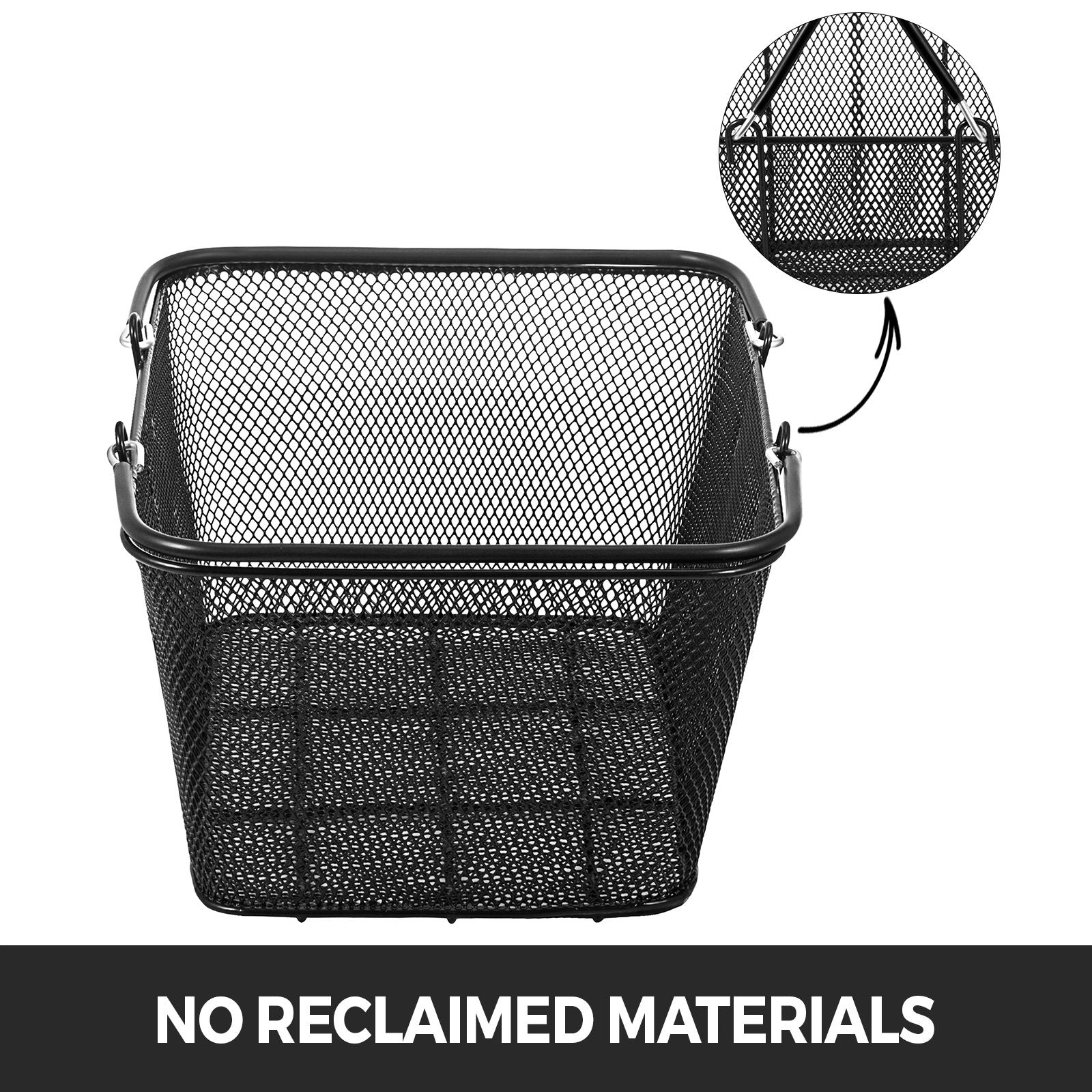 Shopping Baskets 12PCS Black Metal Wire Mesh Set with Handles for Stores