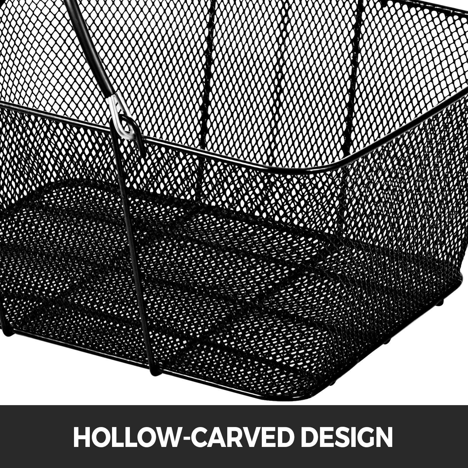 Shopping Baskets 12PCS Black Metal Wire Mesh Set with Handles for Stores