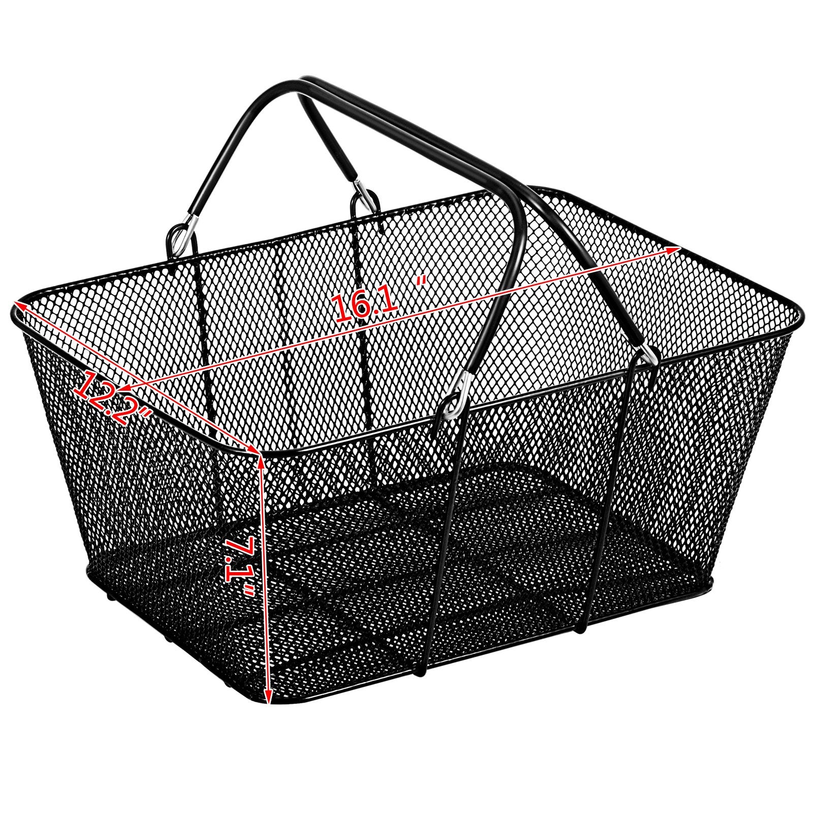Shopping Baskets 12PCS Black Metal Wire Mesh Set with Handles for Stores