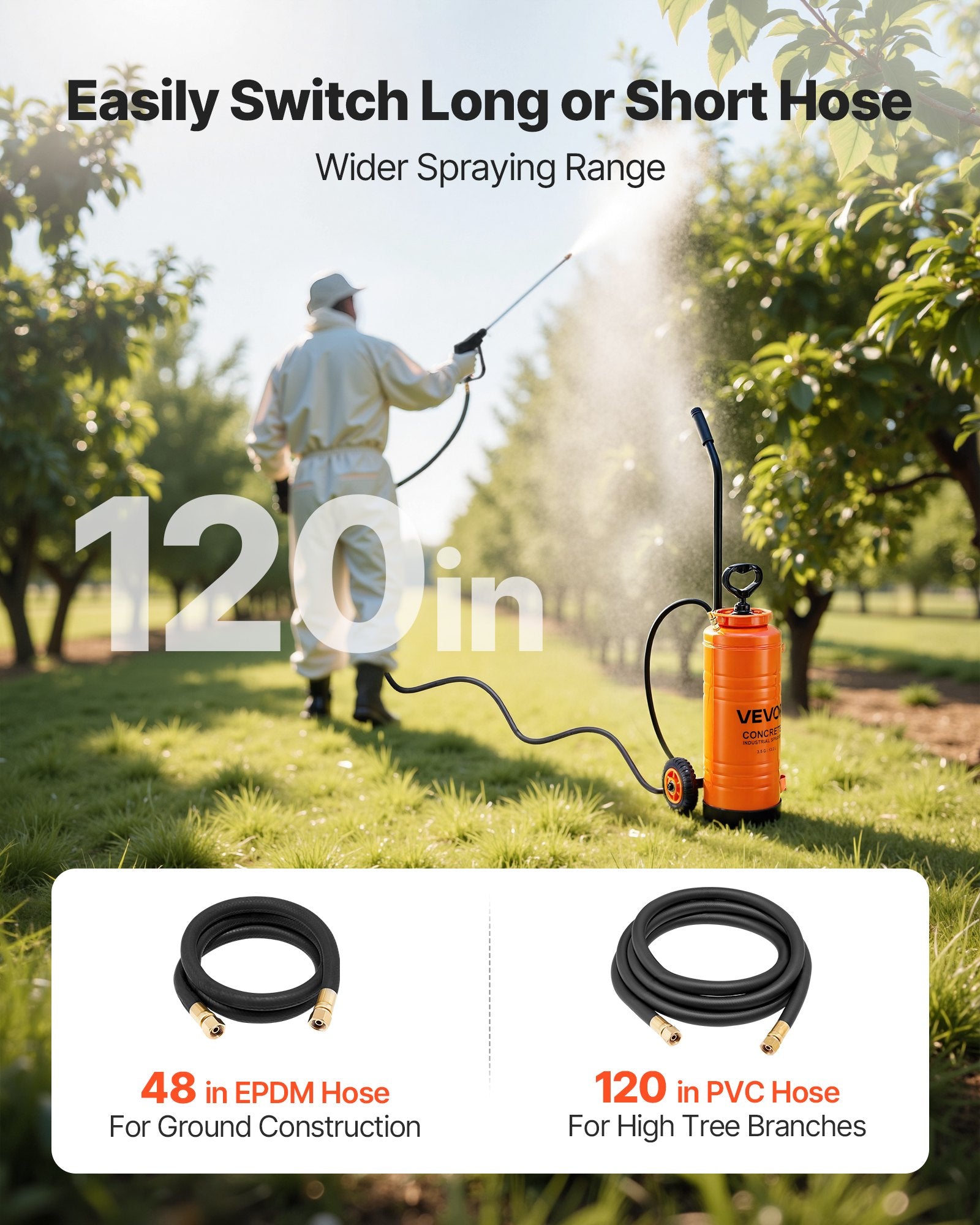 Industrial Concrete Sprayer 14L Stainless Steel Wheeled Cart Heavy Duty Pump