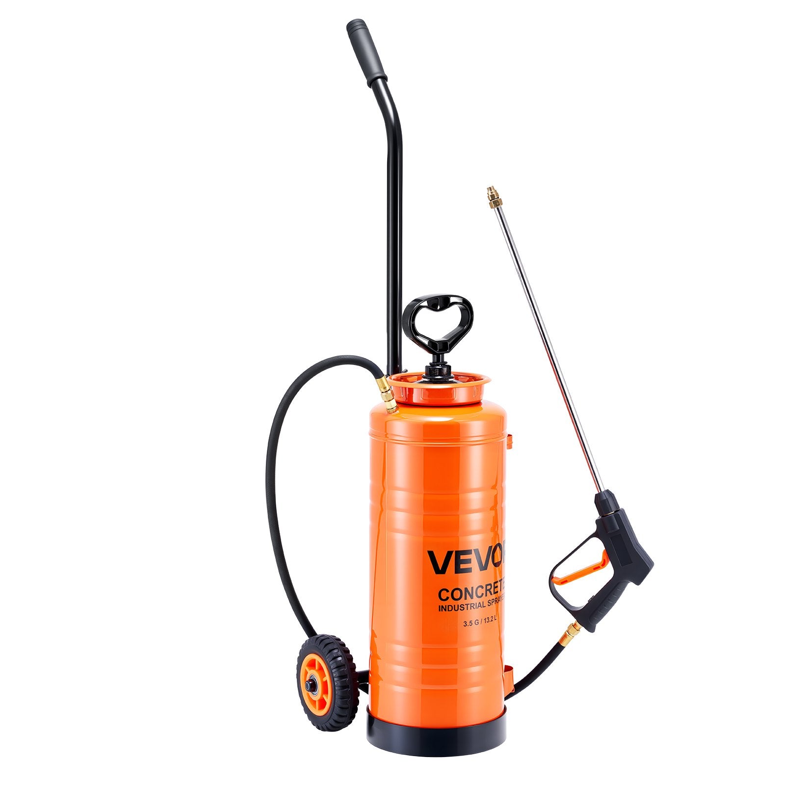 Industrial Concrete Sprayer 14L Stainless Steel Wheeled Cart Heavy Duty Pump