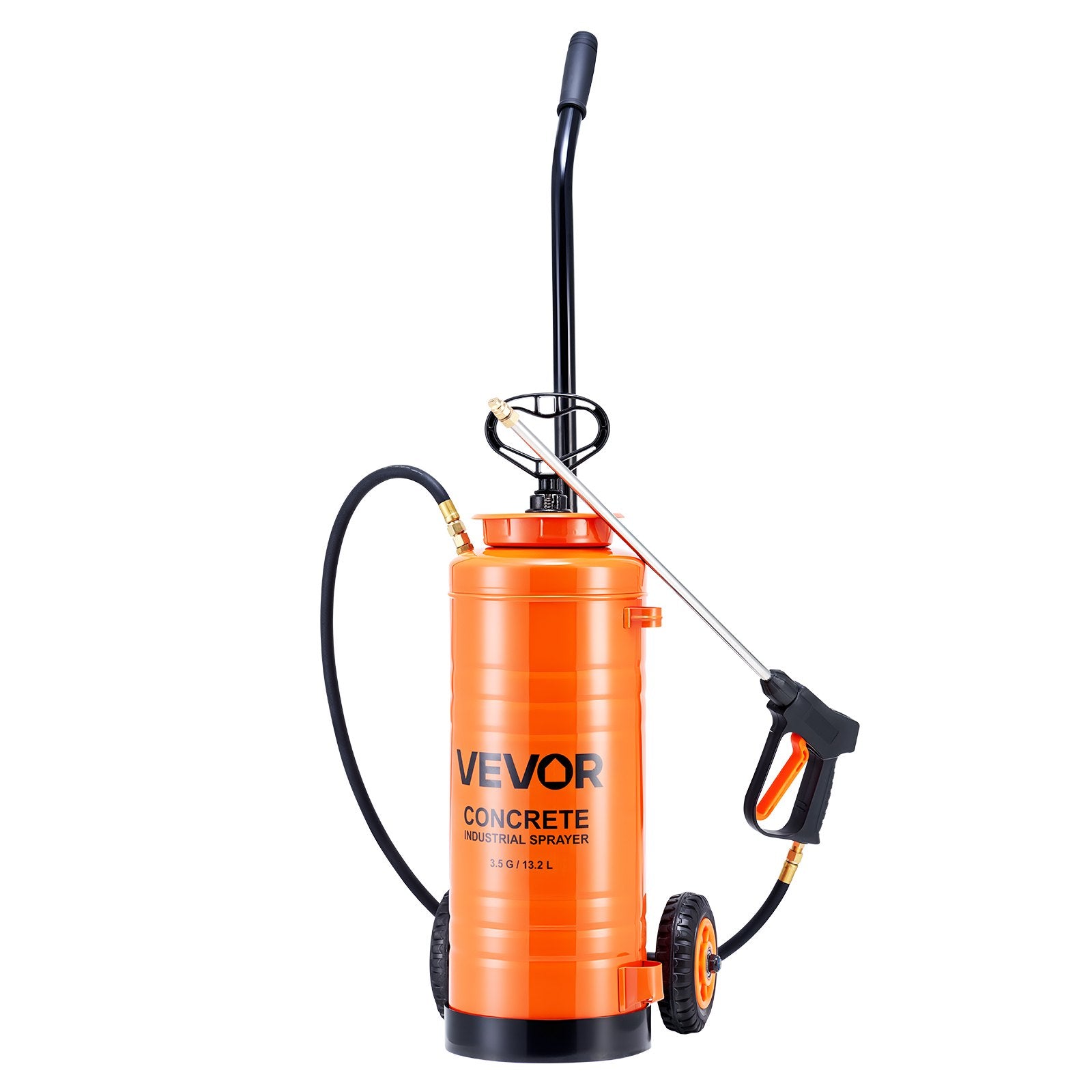 Industrial Concrete Sprayer 14L Stainless Steel Wheeled Cart Heavy Duty Pump