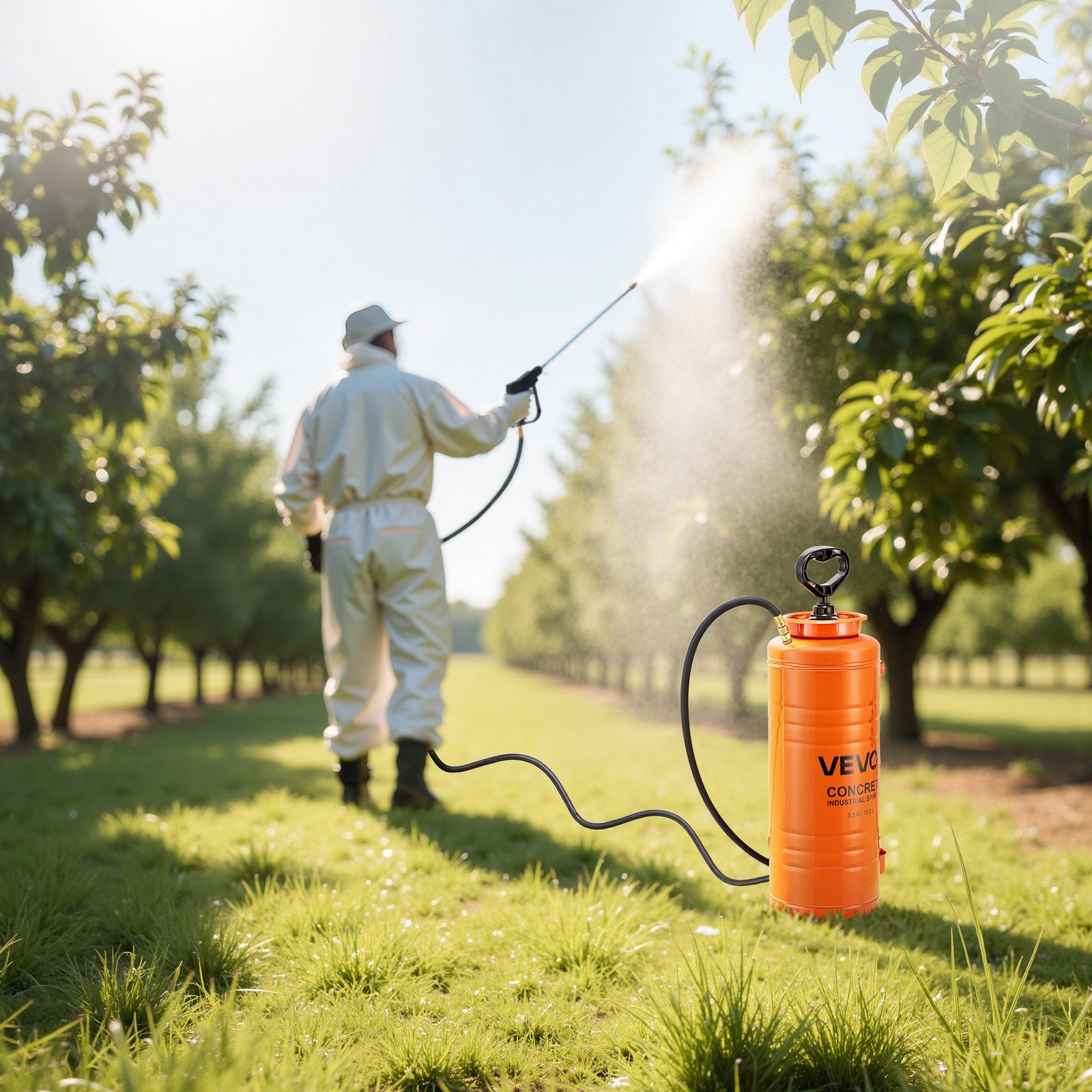 Industrial Concrete Sprayer 14L Stainless Steel with 52cm Wand, Hoses & Nozzles