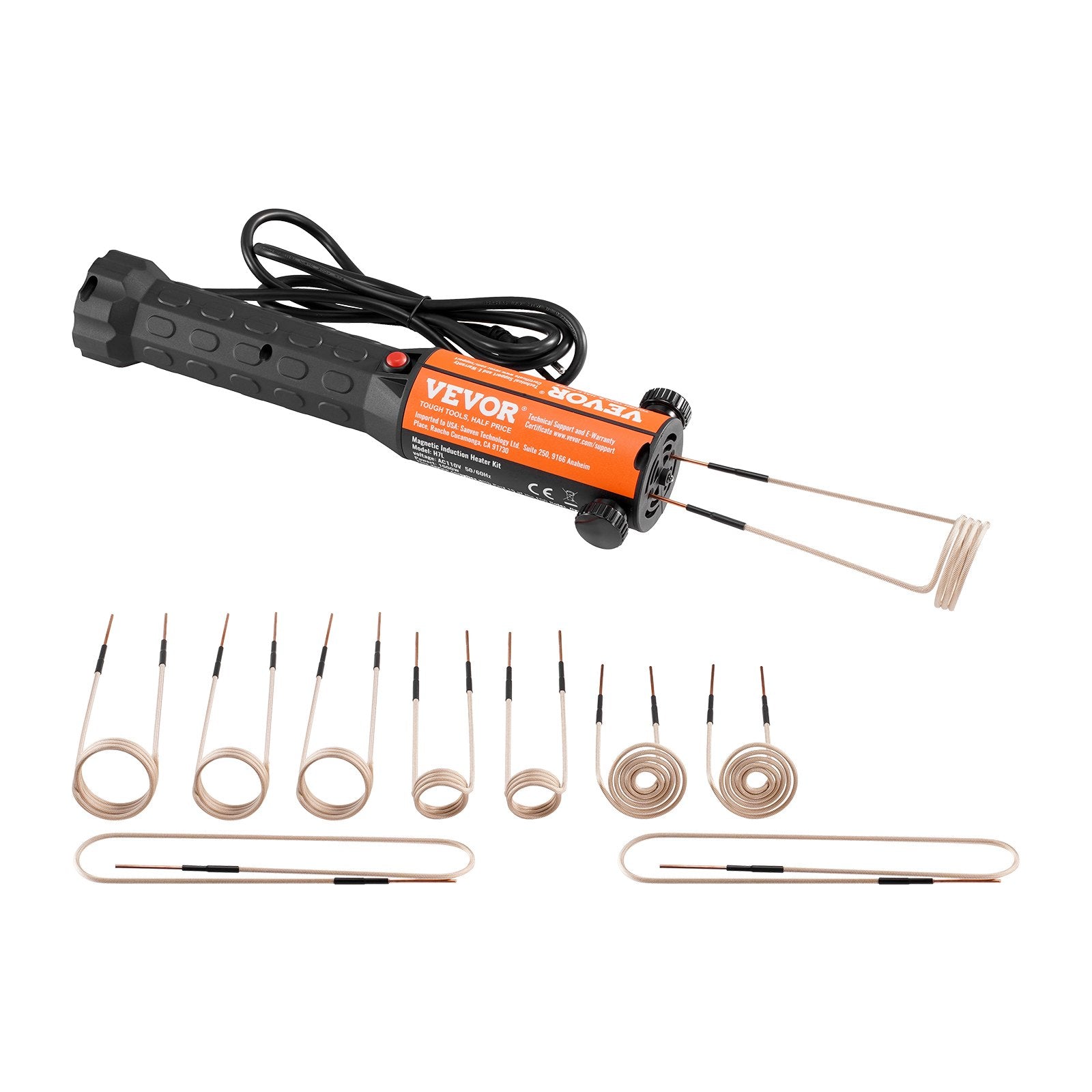 Magnetic Induction Heater Kit 1000W 220V Portable with 10 Coils for Bolts & Nuts