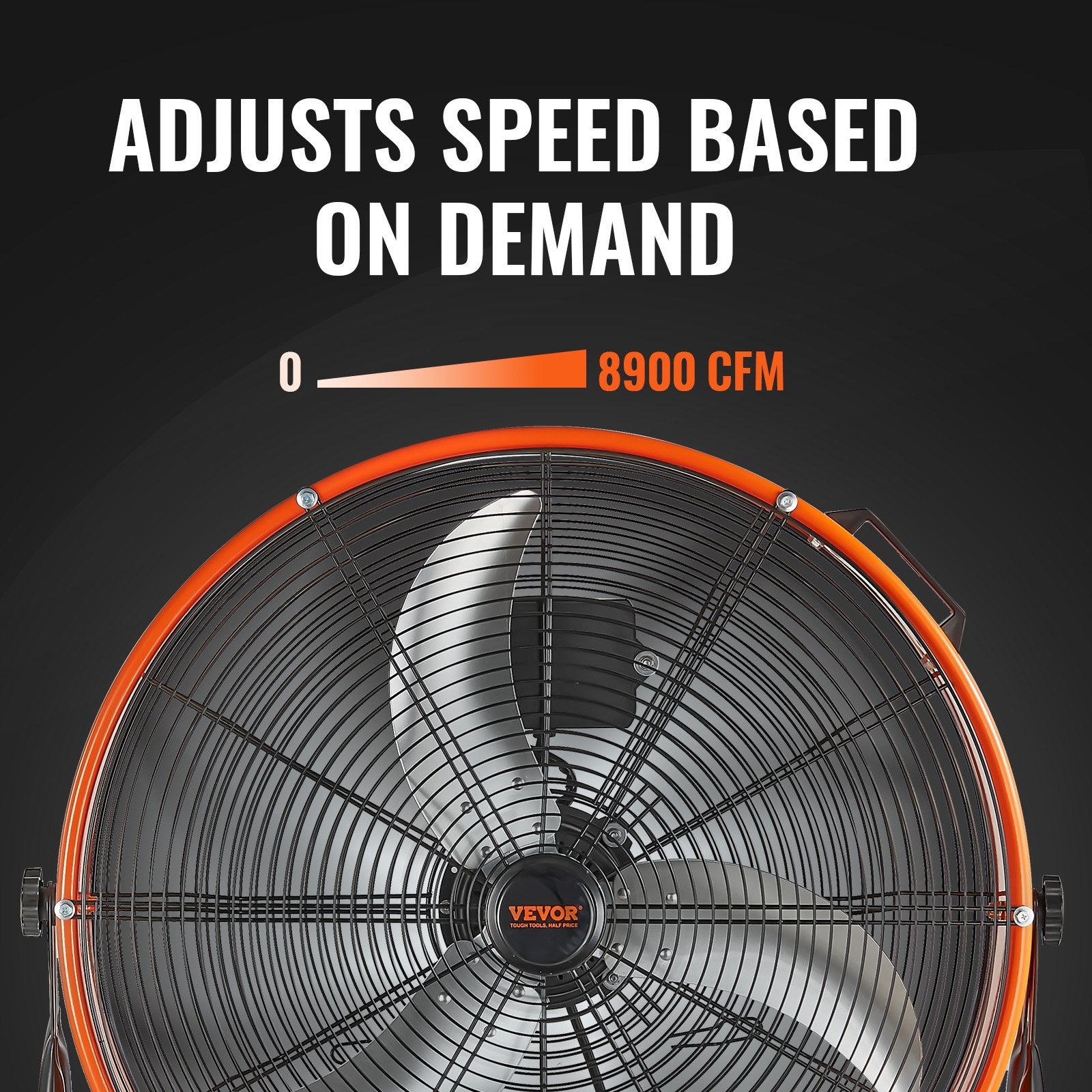 24" Industrial Drum Fan 8900 CFM Variable Speed Floor Fan with Wheels