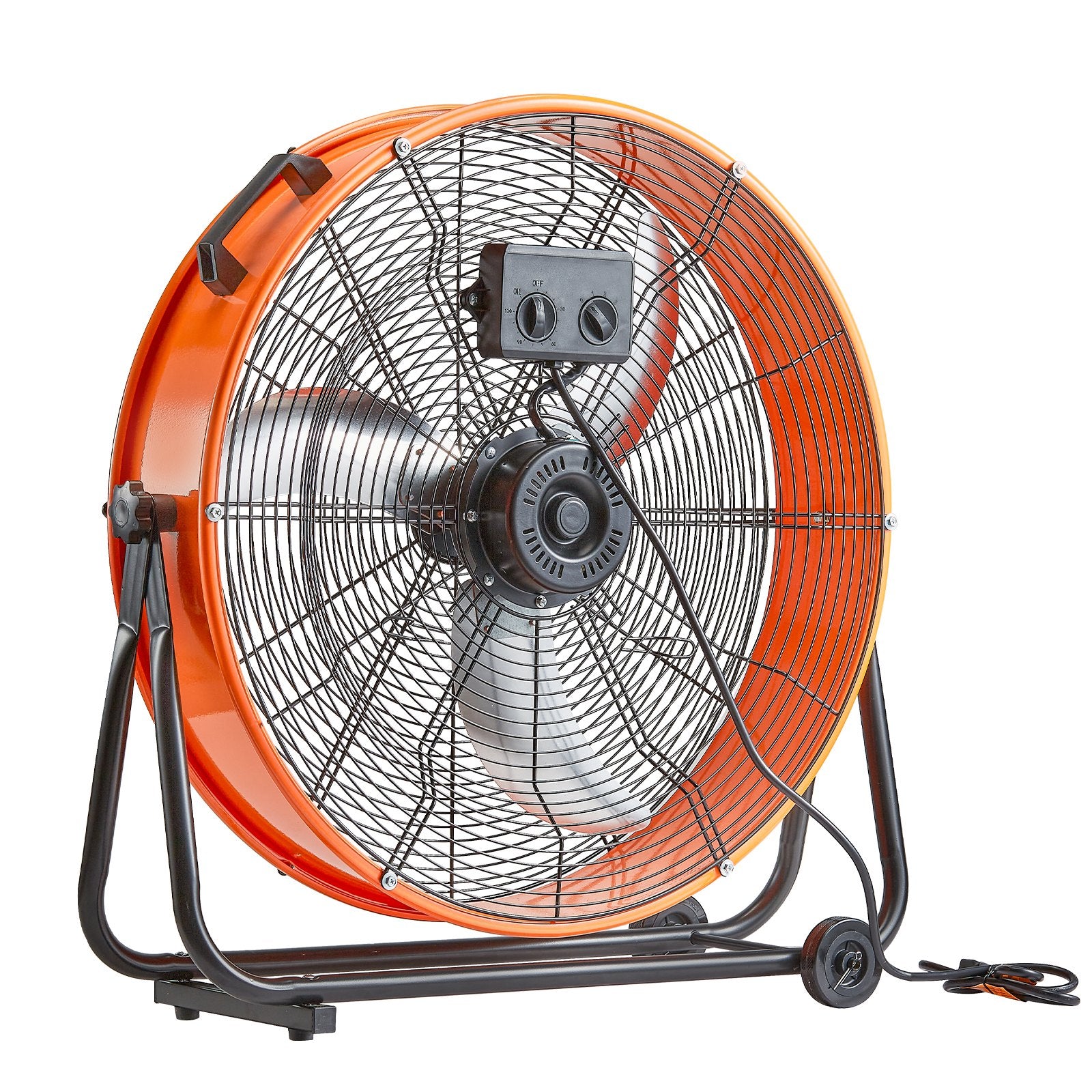 24" Industrial Drum Fan 8900 CFM Variable Speed Floor Fan with Wheels