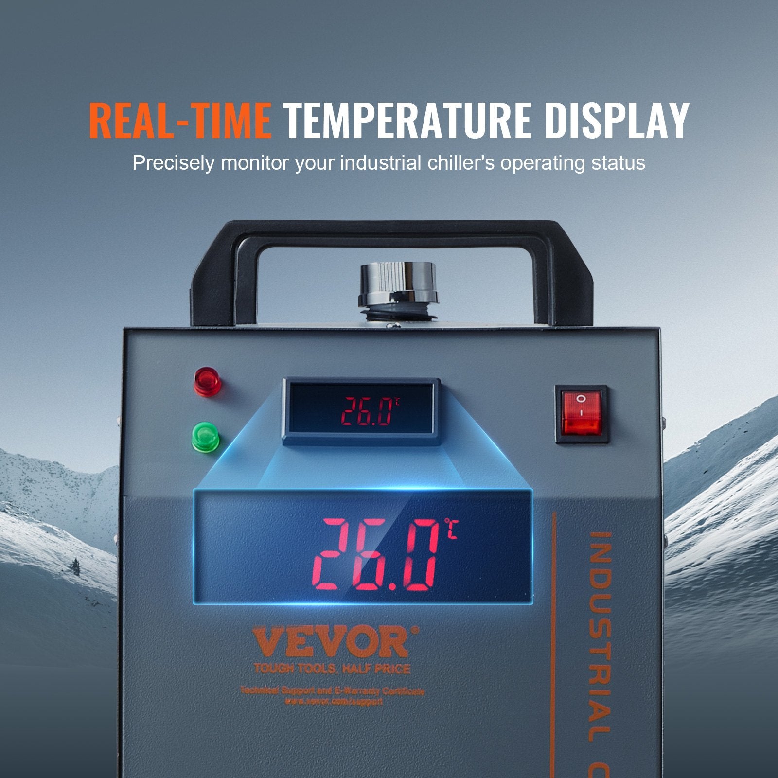 Industrial Water Chiller CW-3000(PRO) 150W Air-Cooled 12L Tank 18L/min Flow