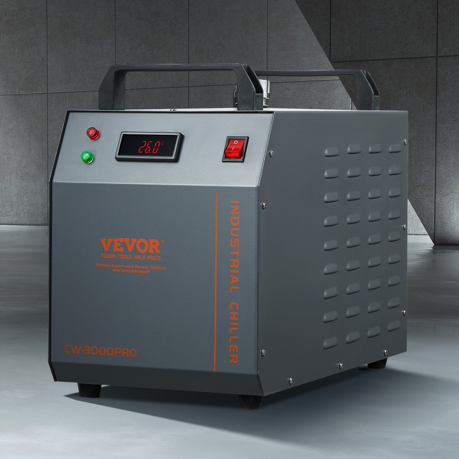 Industrial Water Chiller CW-3000(PRO) 150W Air-Cooled 12L Tank 18L/min Flow