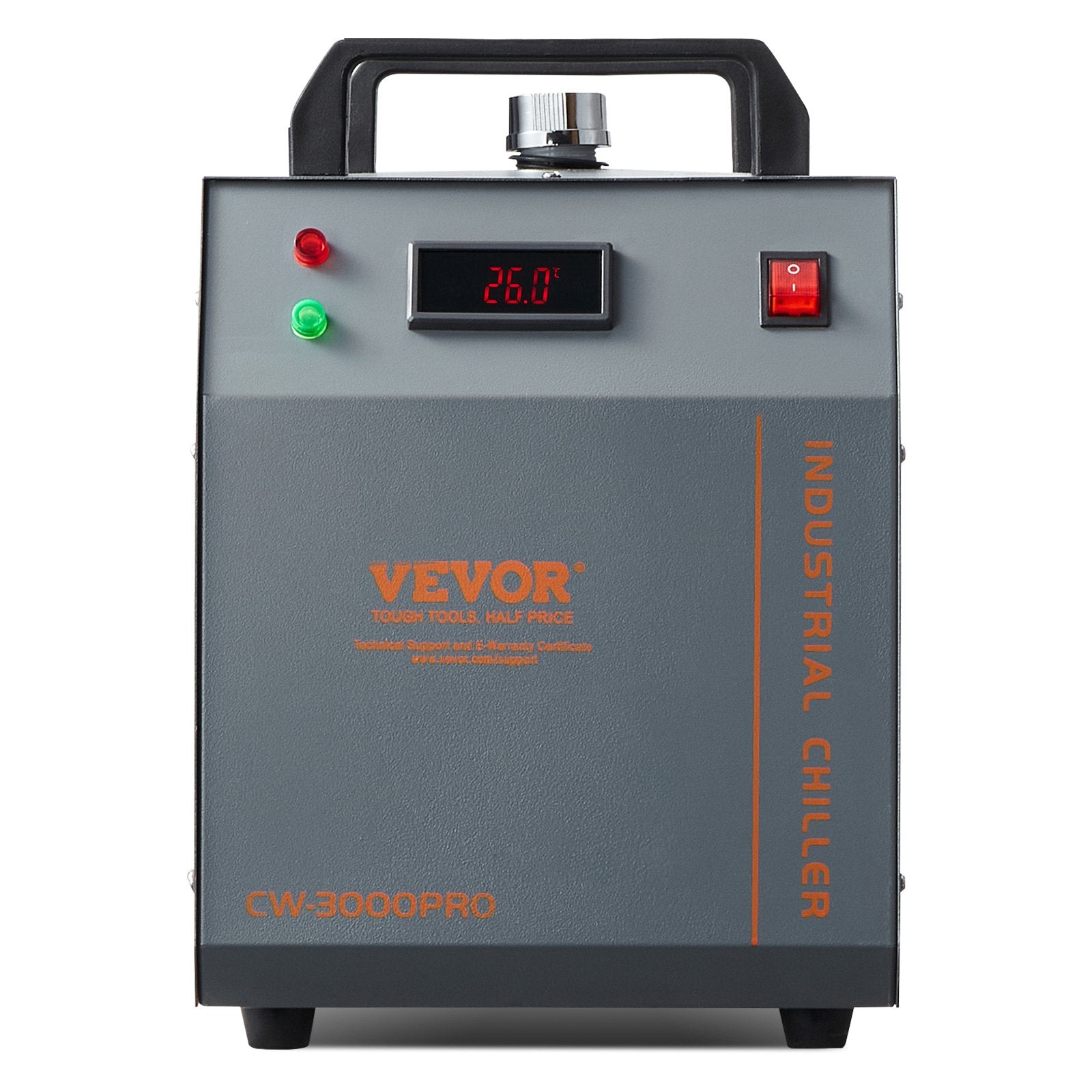 Industrial Water Chiller CW-3000(PRO) 150W Air-Cooled 12L Tank 18L/min Flow