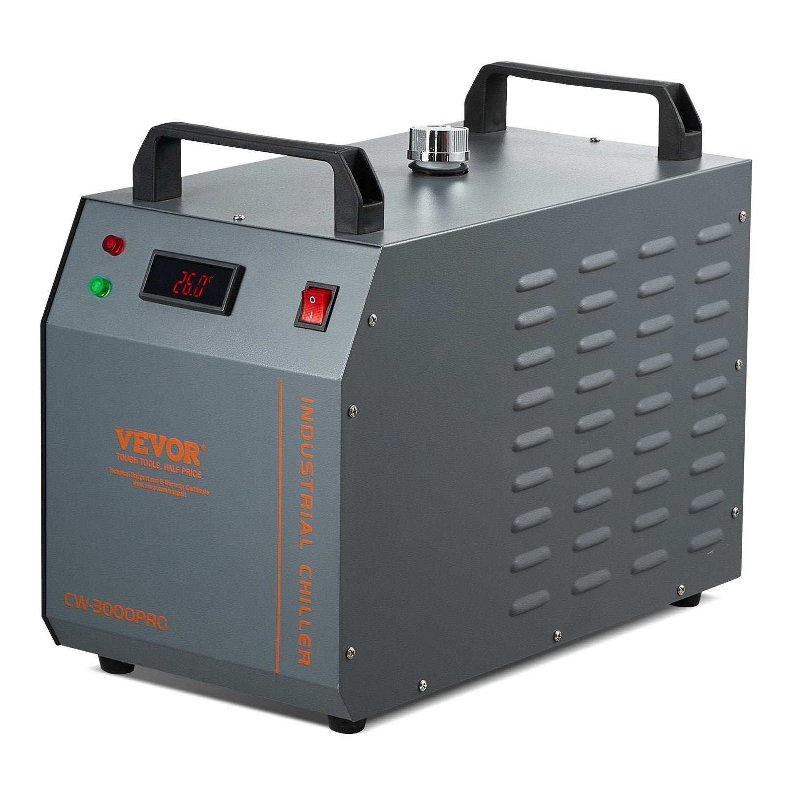 Industrial Water Chiller CW-3000(PRO) 150W Air-Cooled 12L Tank 18L/min Flow