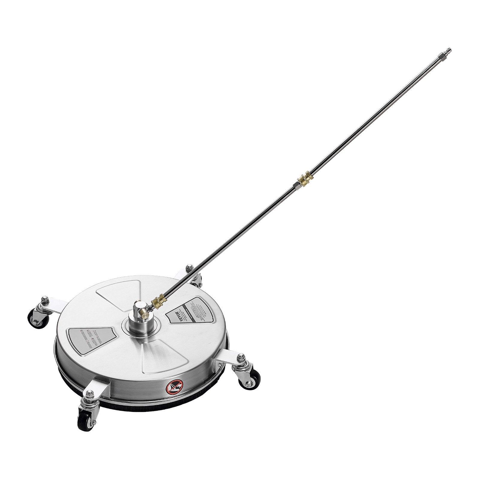 Pressure Washer Surface Cleaner 15" Stainless Steel 4-Wheel 4000 PSI with Nozzle