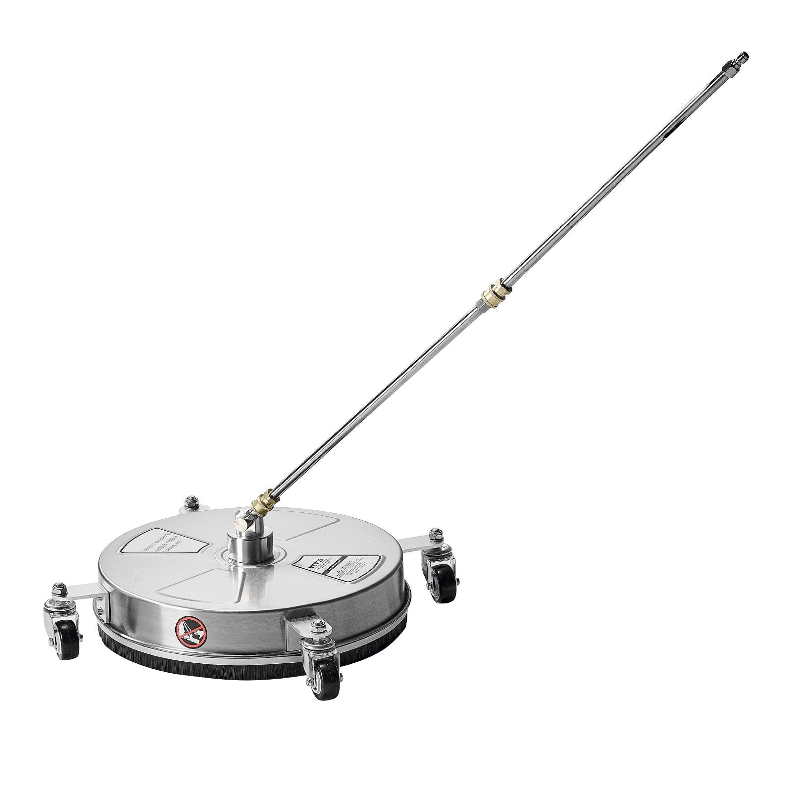 Pressure Washer Surface Cleaner 15" Stainless Steel 4-Wheel 4000 PSI with Nozzle