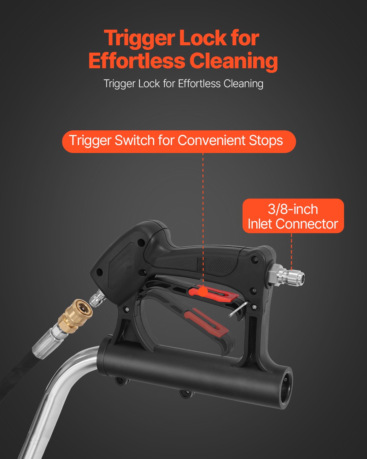 24" Pressure Washer Surface Cleaner Stainless Steel 4000 PSI 4 Wheels Dual H&le