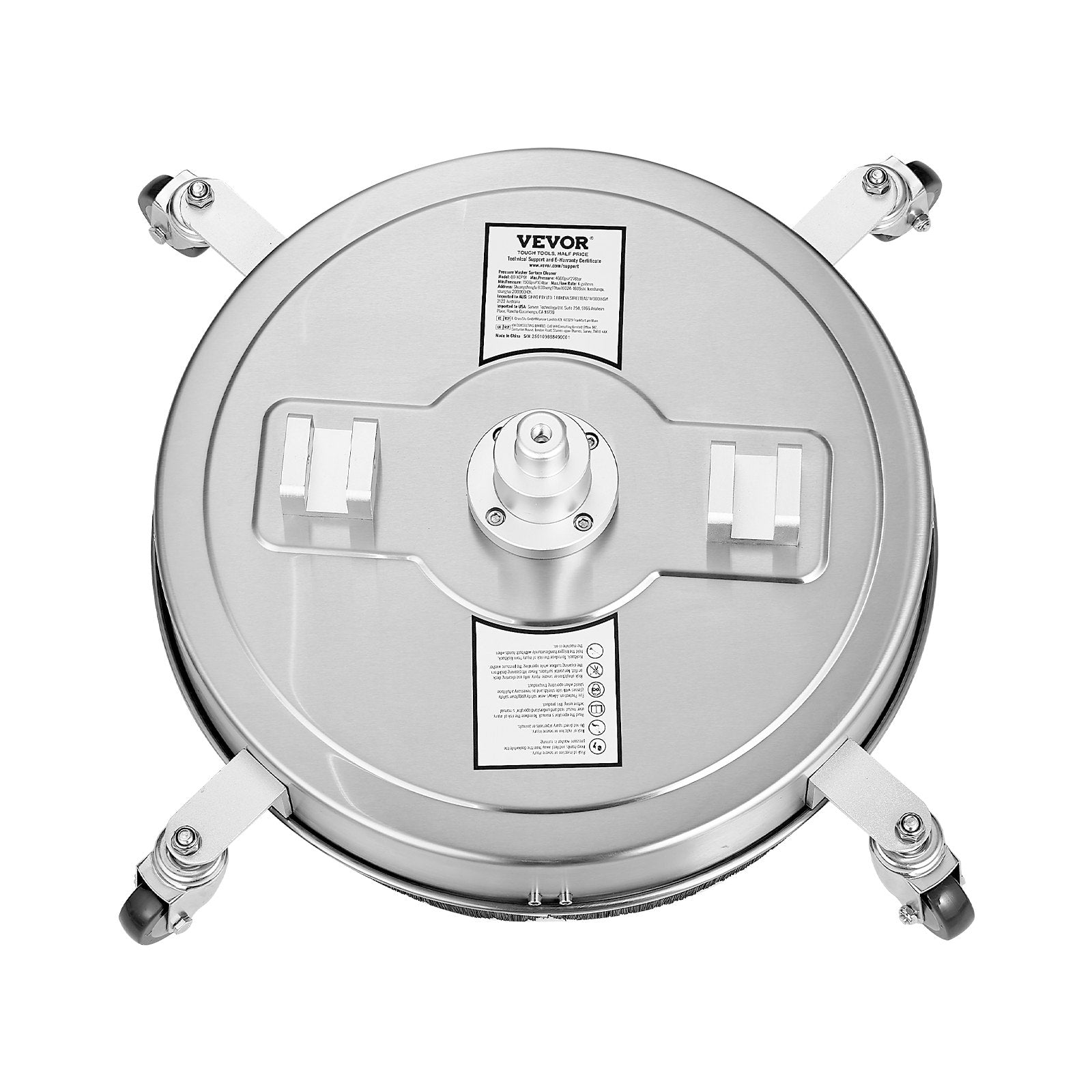 20" Pressure Washer Surface Cleaner Stainless Steel 4500 PSI 4 Wheels Dual H&le