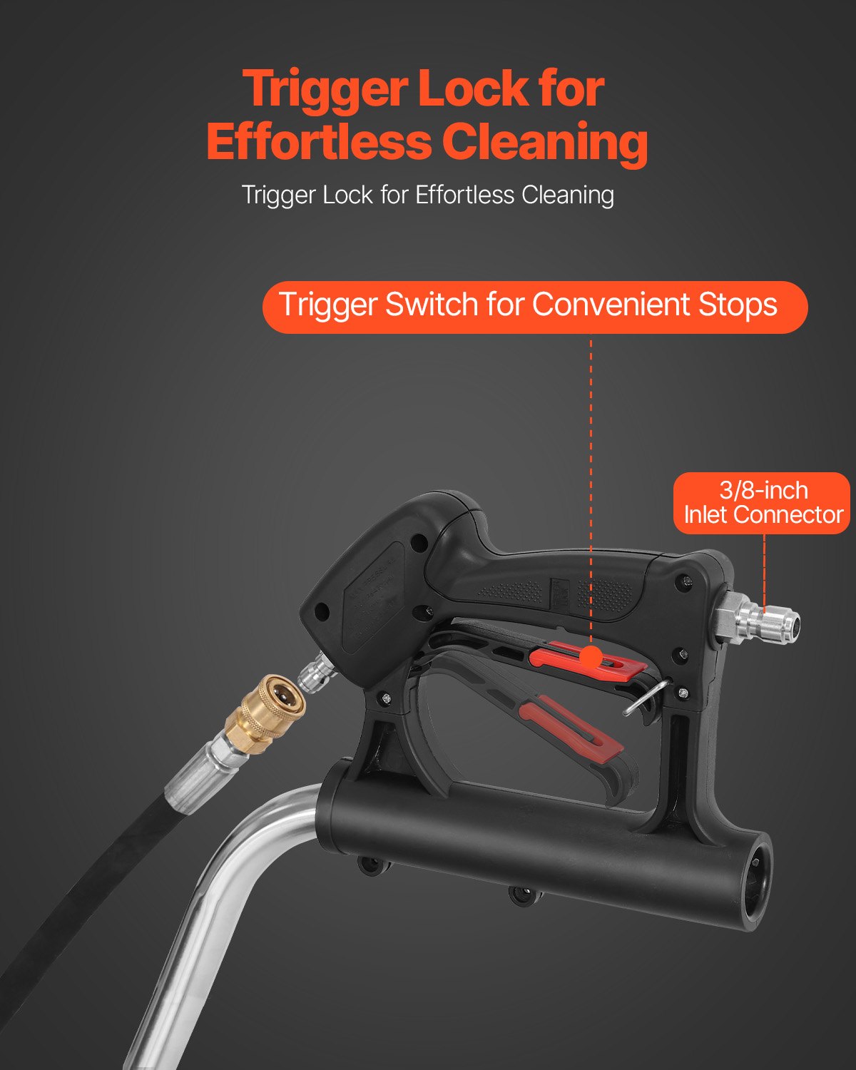 18in Pressure Washer Surface Cleaner, Stainless Steel, 4 Wheels, 4000 PSI