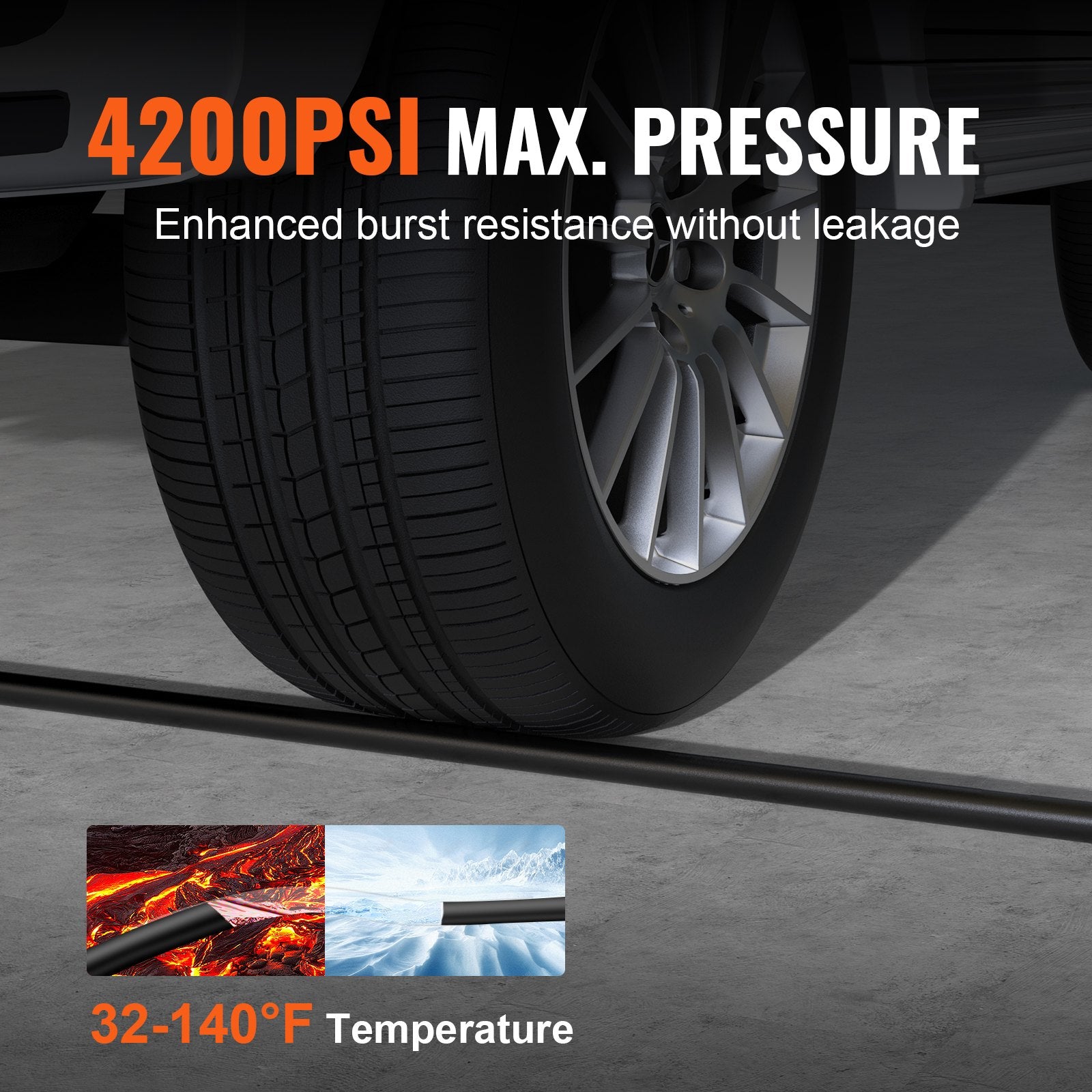 High Pressure Power Washer Hose 100FT 4200 PSI 1/4" Quick Connection