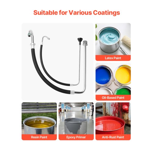 Suction Hose Tube and Reflux Line Set for Paint Sprayers