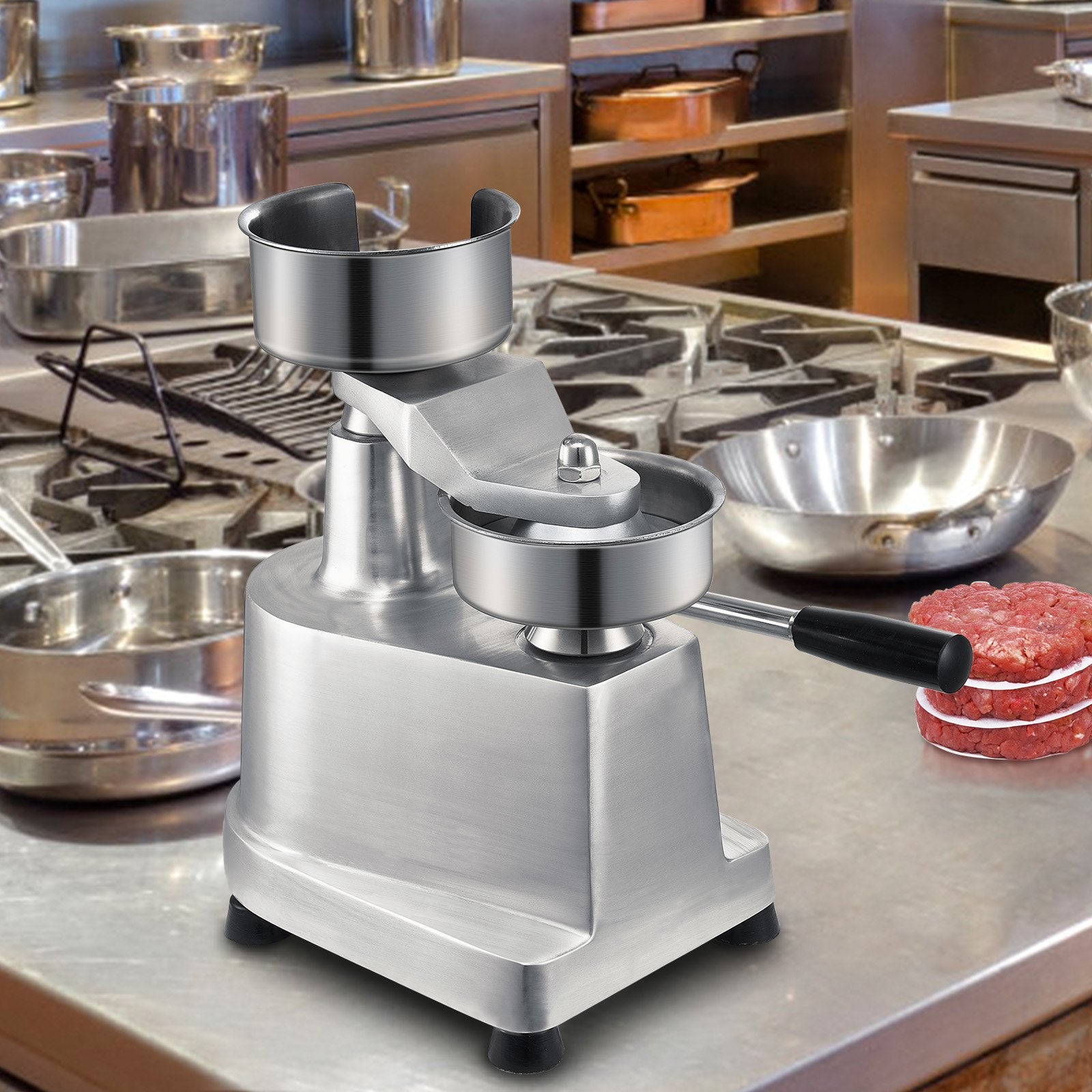 Commercial Burger Patty Maker 100mm Stainless Steel Bowl with 1000 Patty Papers