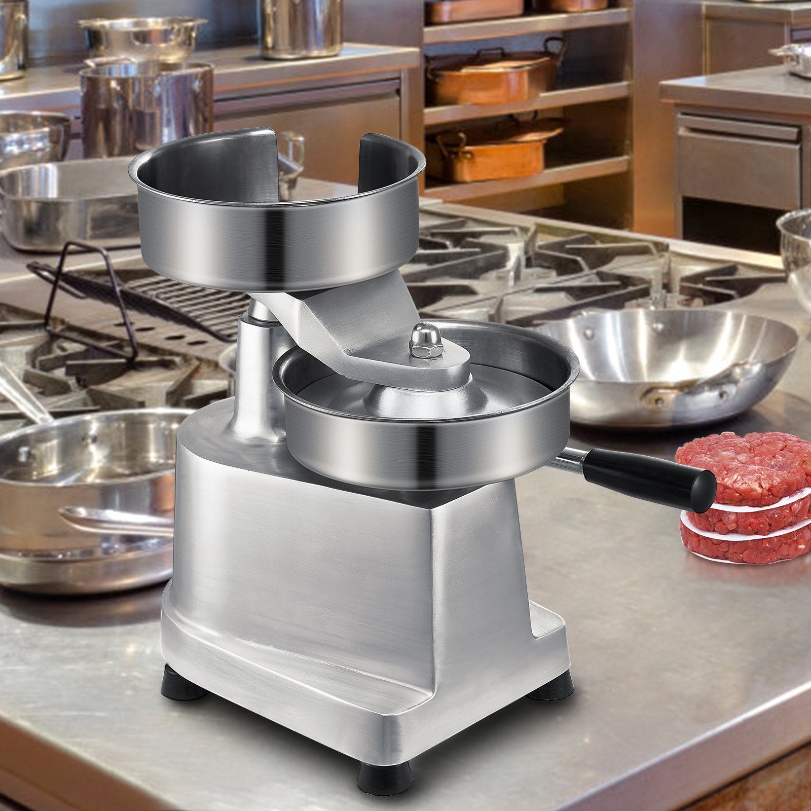 Commercial Burger Patty Maker 150mm Stainless Steel Bowl with 1000 Patty Papers