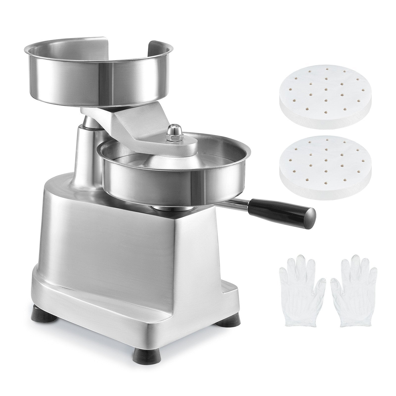 Commercial Burger Patty Maker 150mm Stainless Steel Bowl with 1000 Patty Papers