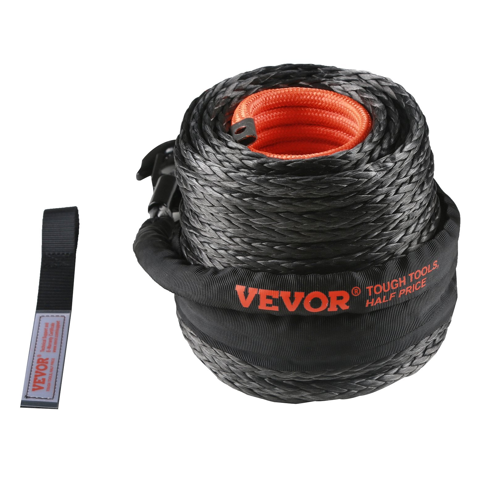 Synthetic Winch Rope 9.5mm x 30.5m 117.9kN with Hook and Sleeve