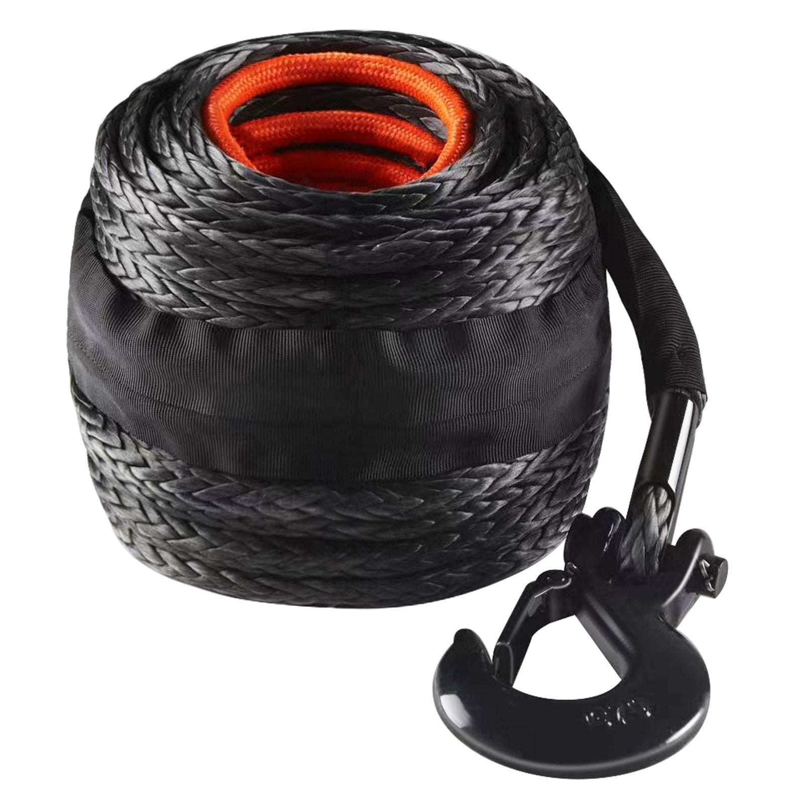 Synthetic Winch Rope 9.5mm x 30.5m 117.9kN with Hook and Sleeve