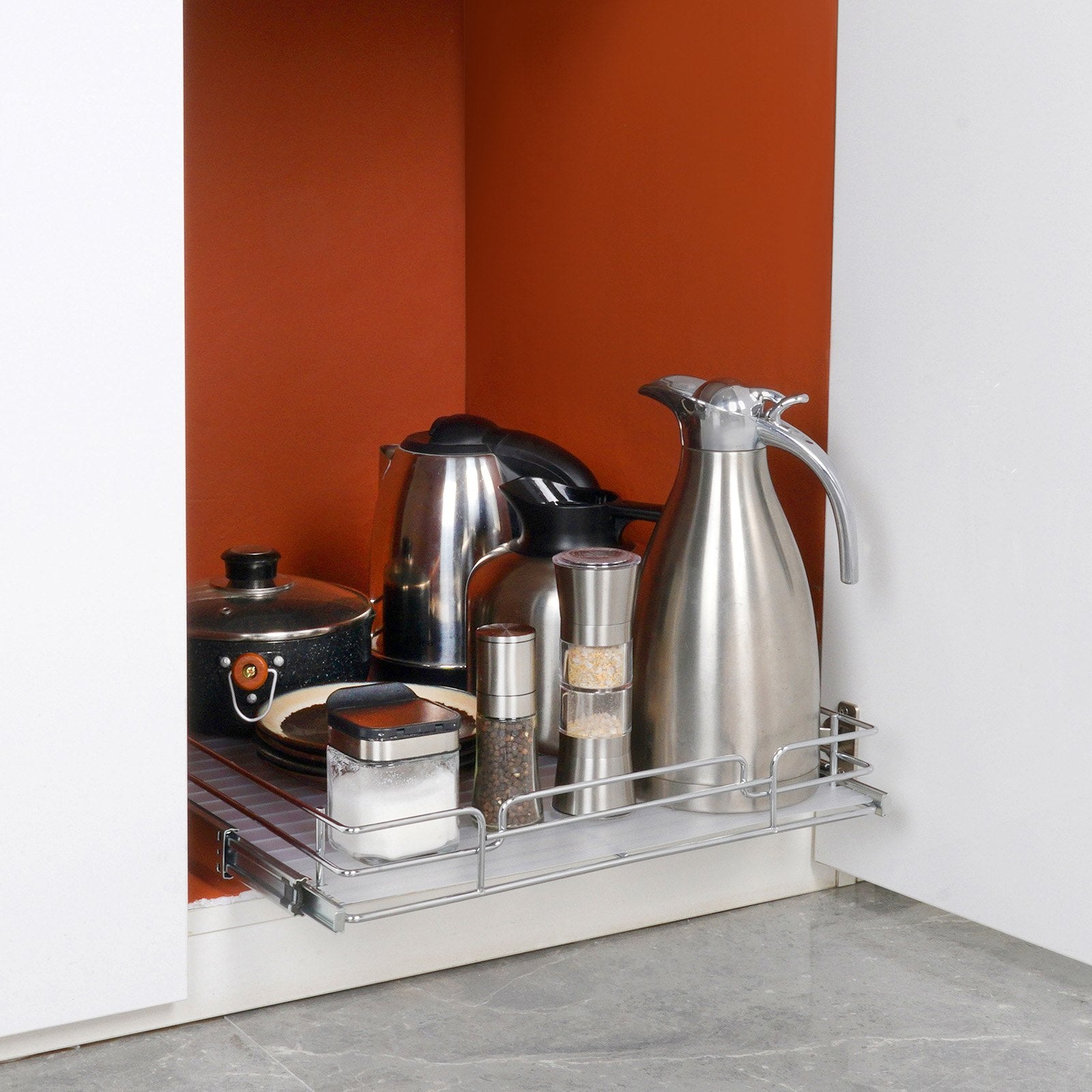 Pull Out Cabinet Organizer Heavy Duty Slide Out Pantry Shelf Drawer Storage