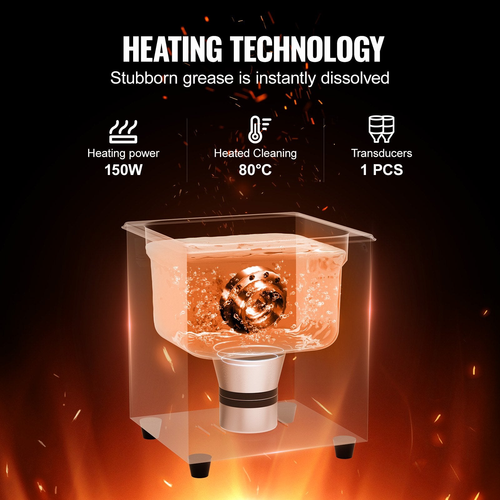 2L Ultra Sonic Cleaner 60W Digital Machine Gentle Mode Degassing Heater Timer