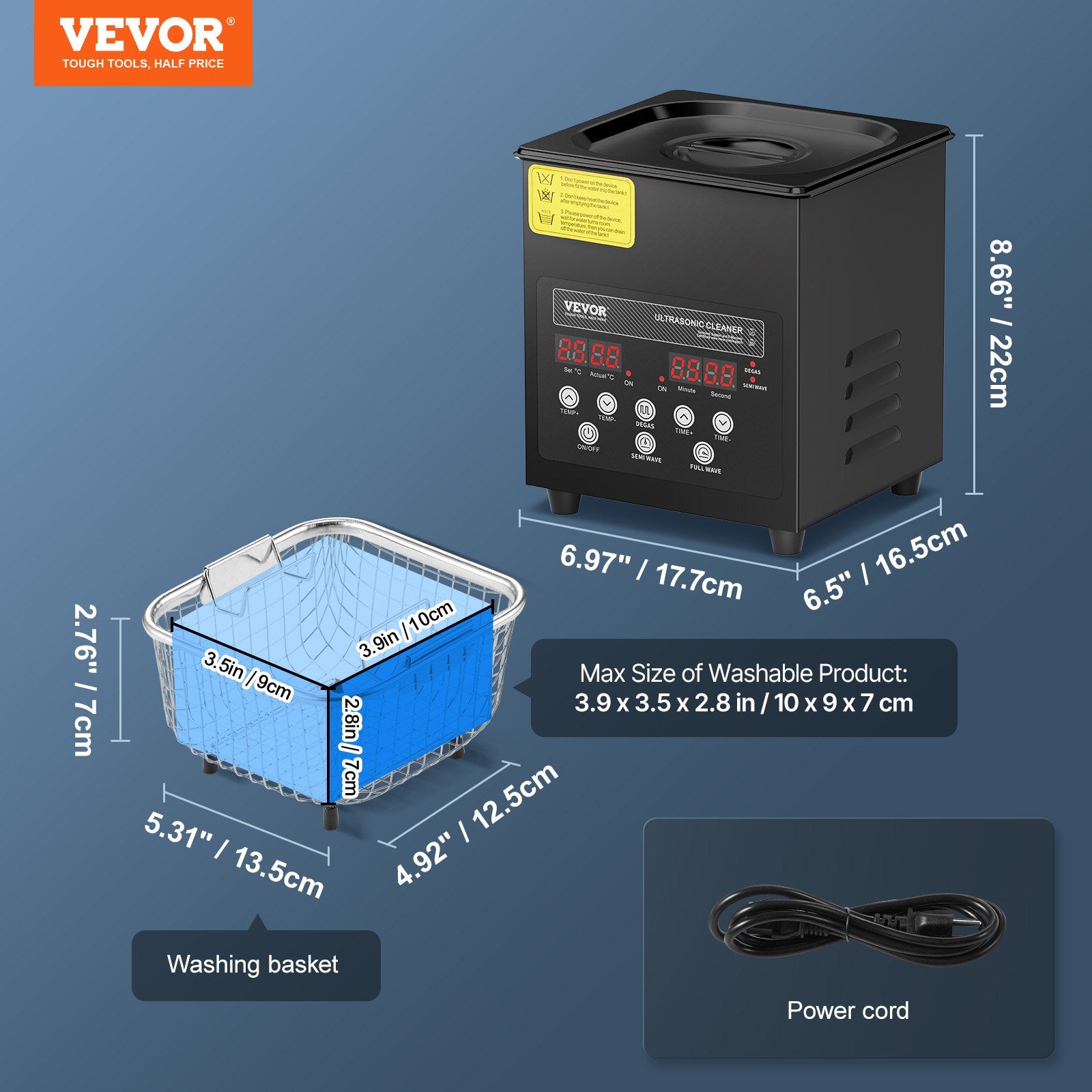 2L Ultra Sonic Cleaner 60W Digital Machine Gentle Mode Degassing Heater Timer