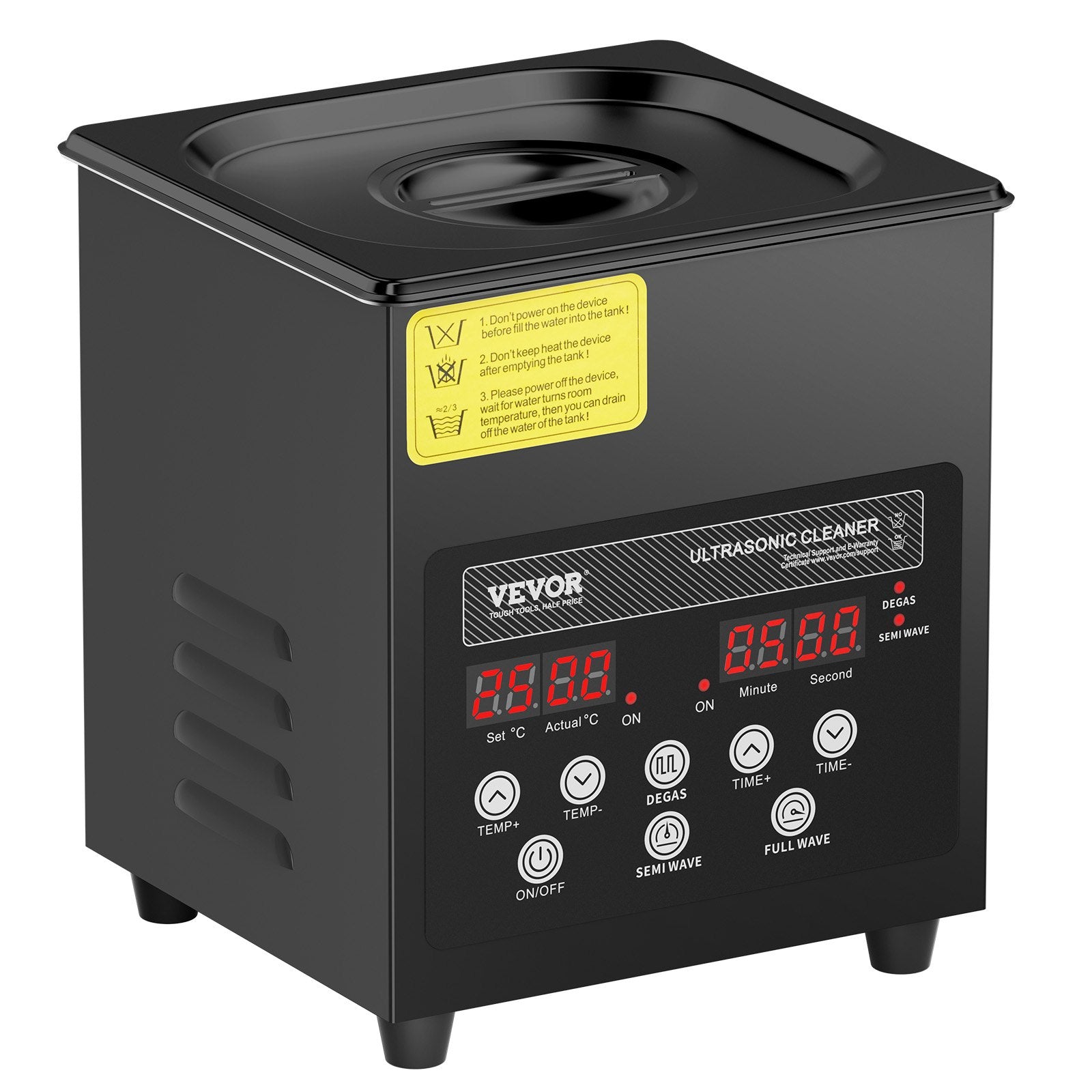 2L Ultra Sonic Cleaner 60W Digital Machine Gentle Mode Degassing Heater Timer