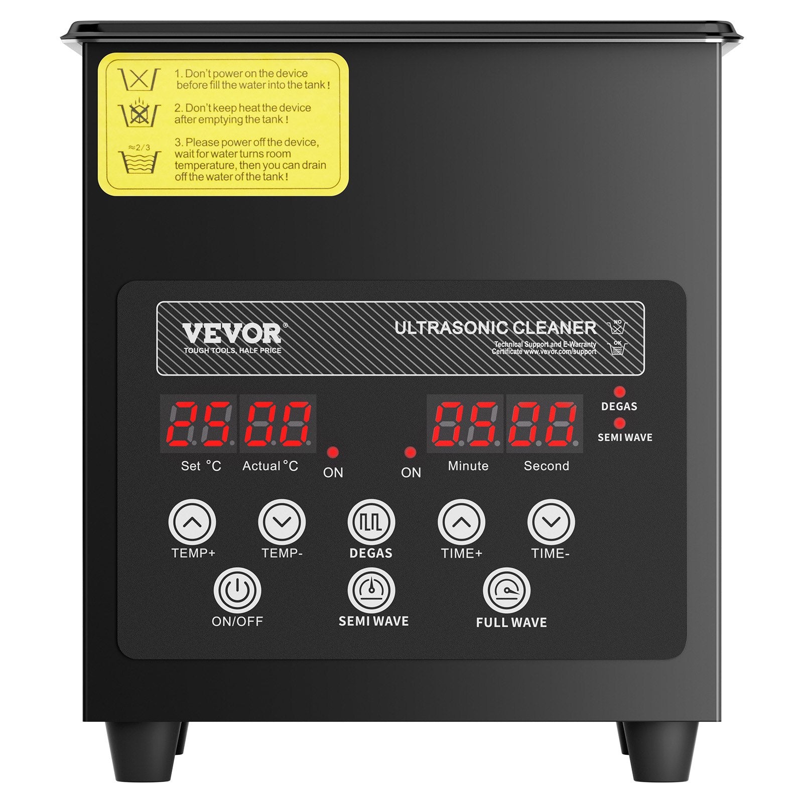 2L Ultra Sonic Cleaner 60W Digital Machine Gentle Mode Degassing Heater Timer