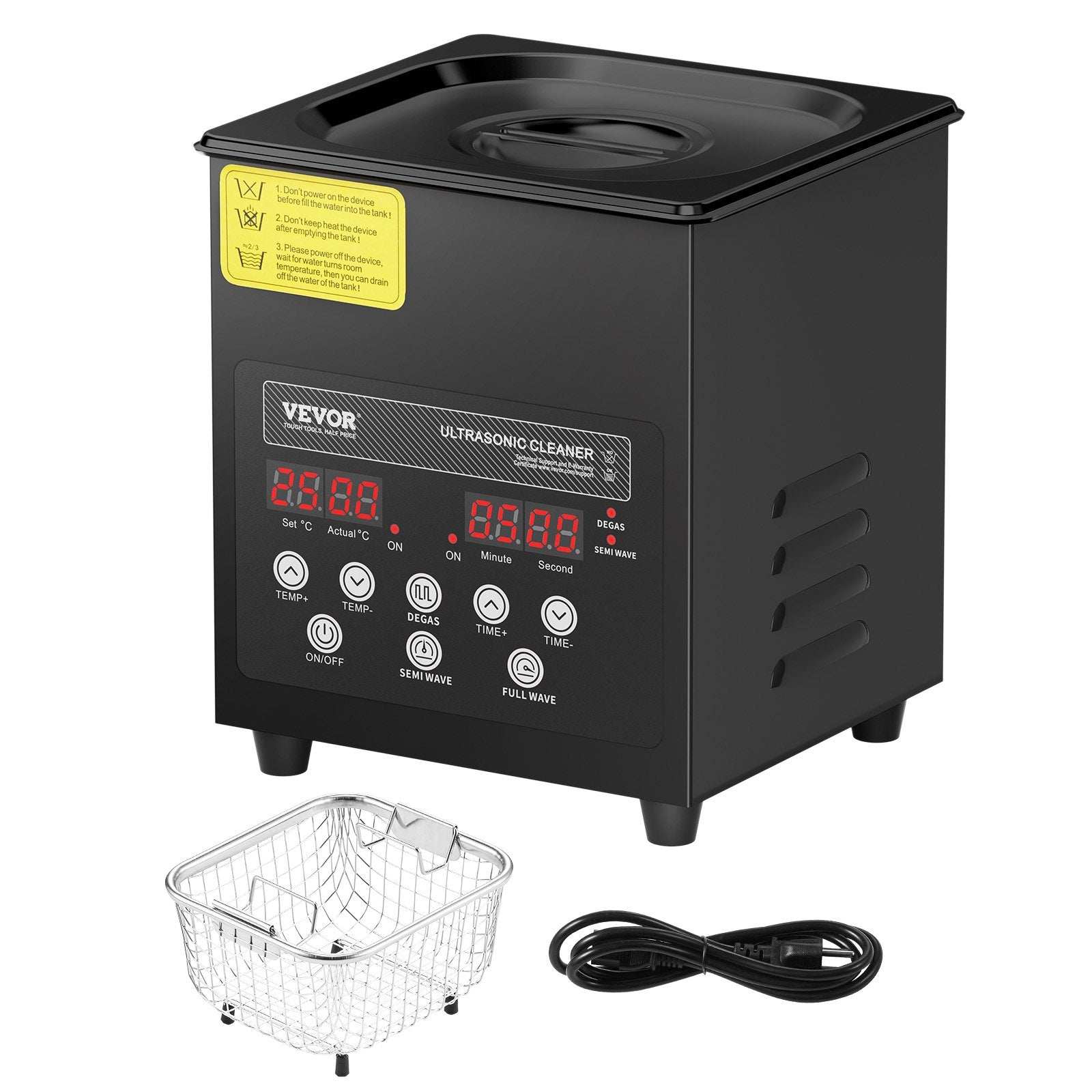 2L Ultra Sonic Cleaner 60W Digital Machine Gentle Mode Degassing Heater Timer