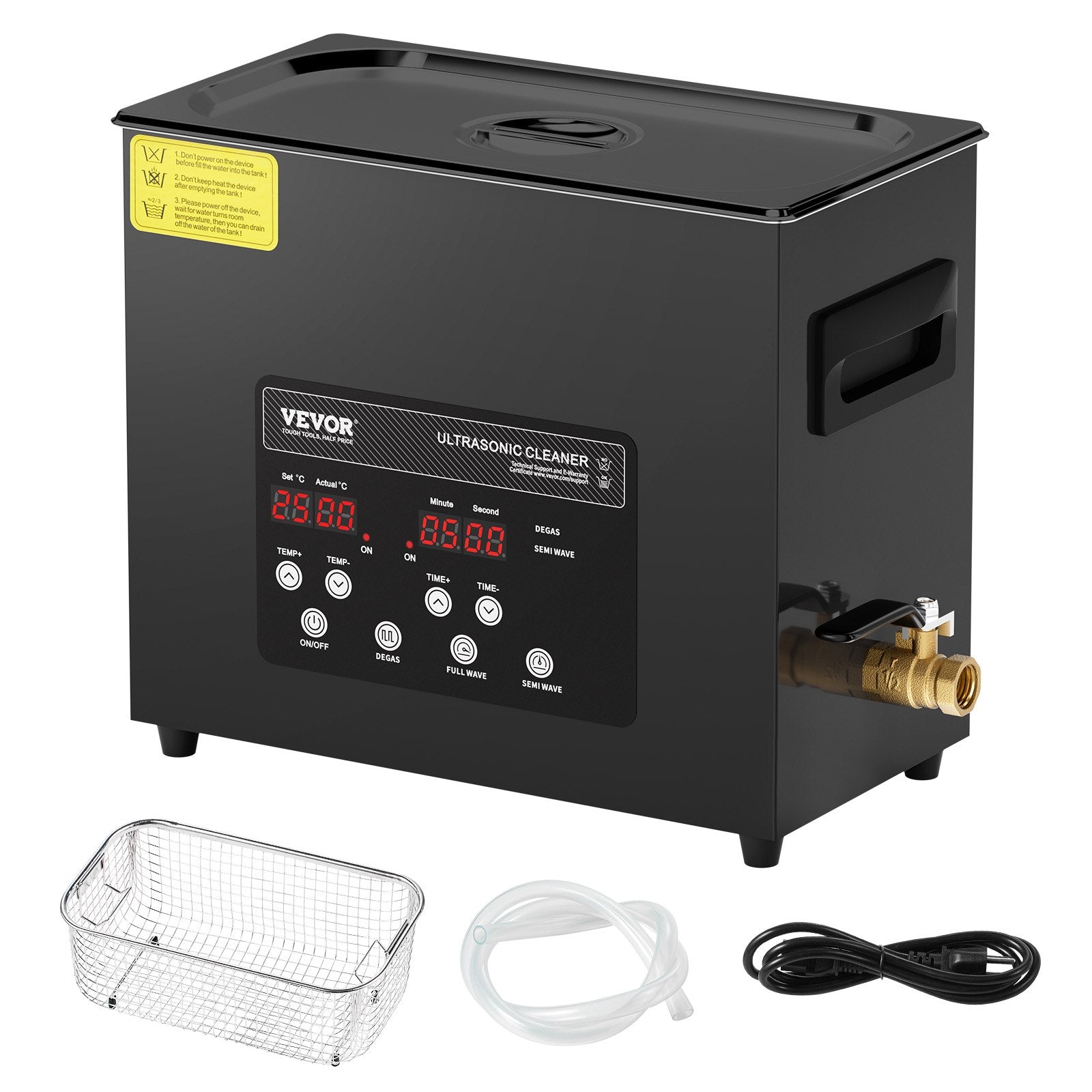 Ultrasonic Cleaner 6L 180W Digital 40kHz Industrial Heater Timer Gentle Mode