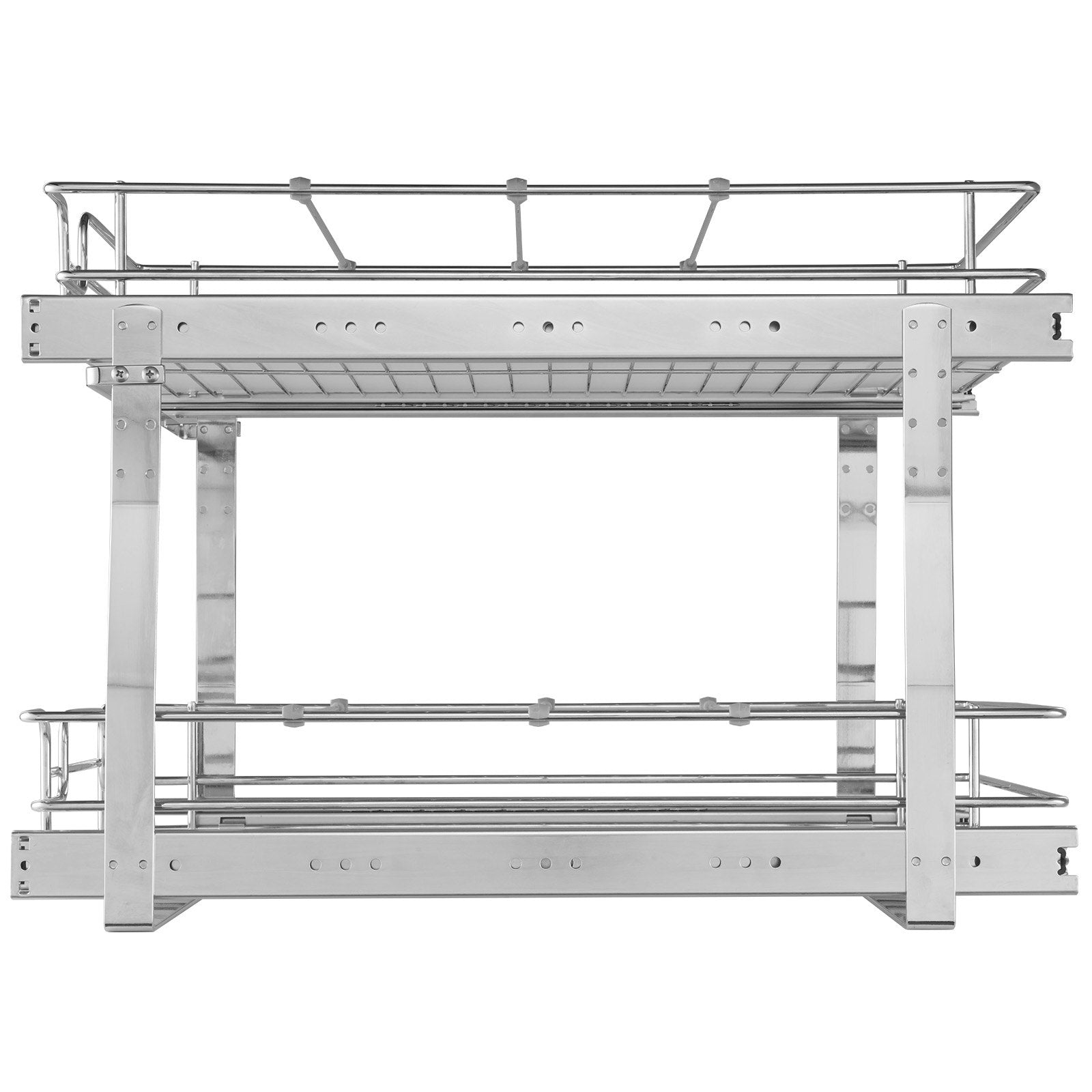 2 Tier 17"x21"x15" Pull Out Cabinet Organizer Heavy-Duty Steel Slide Shelves