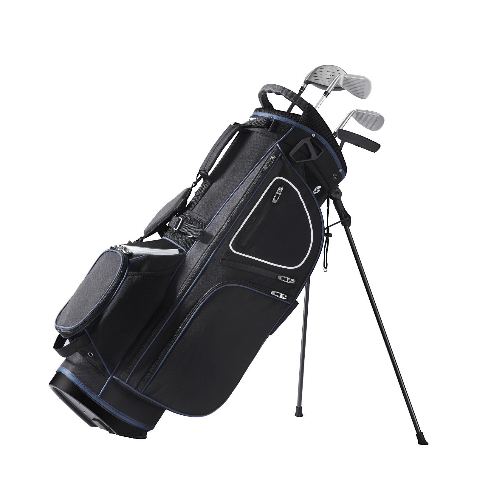 Golf Cart Bag 14-Way Divider 35in 11 Pockets Stand Dual Strap Dust Cover
