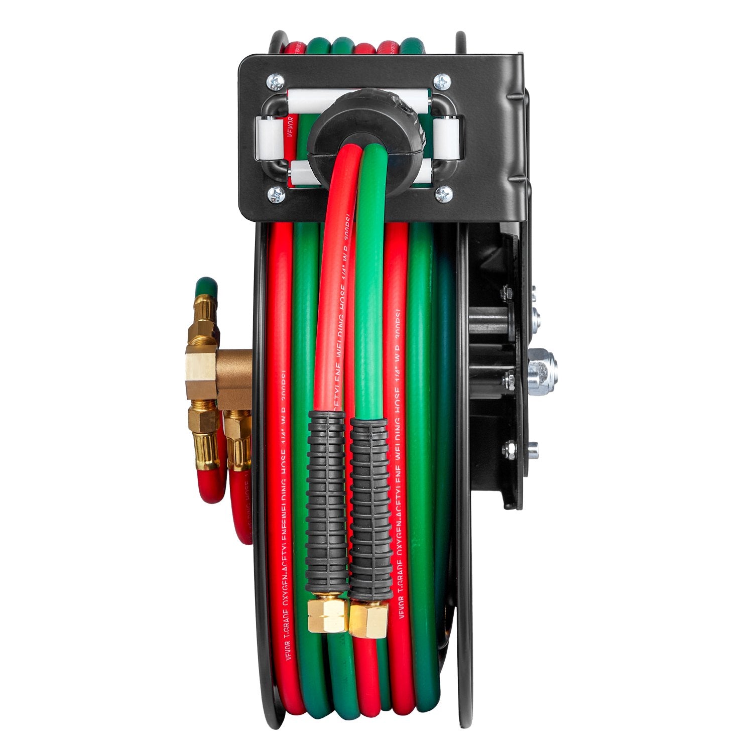 Retractable Welding Hose Reel 1/4" x 50FT Twin Oxygen Acetylene 300PSI Steel