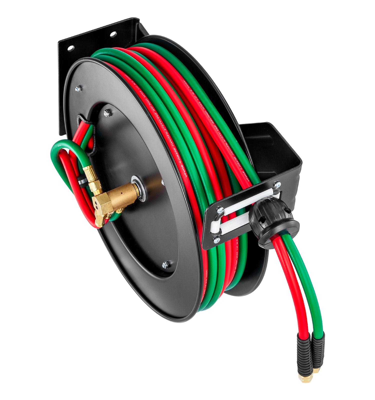 Retractable Welding Hose Reel 1/4" x 50FT Twin Oxygen Acetylene 300PSI Steel