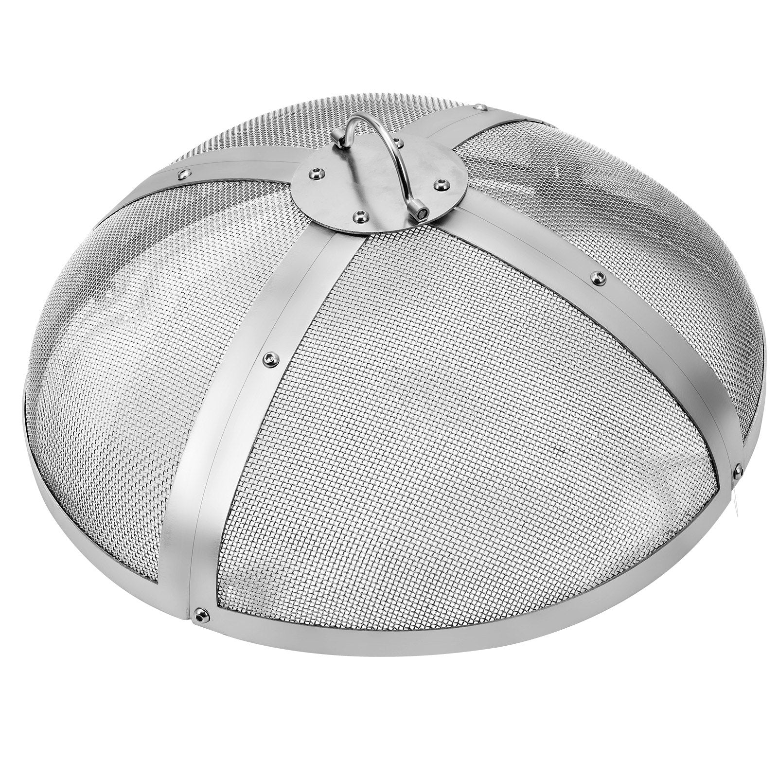Fire Pit Spark Screen 27" Round Heavy Duty Steel Cover with Ring Handle Outdoor