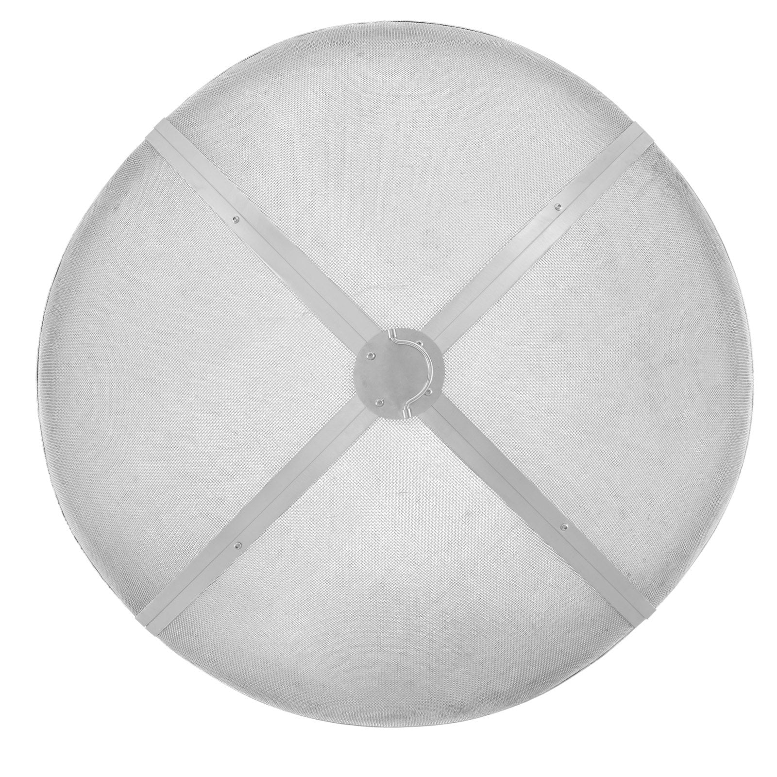 Fire Pit Spark Screen Round 40" Heavy-Duty Steel Cover with Ring Handle