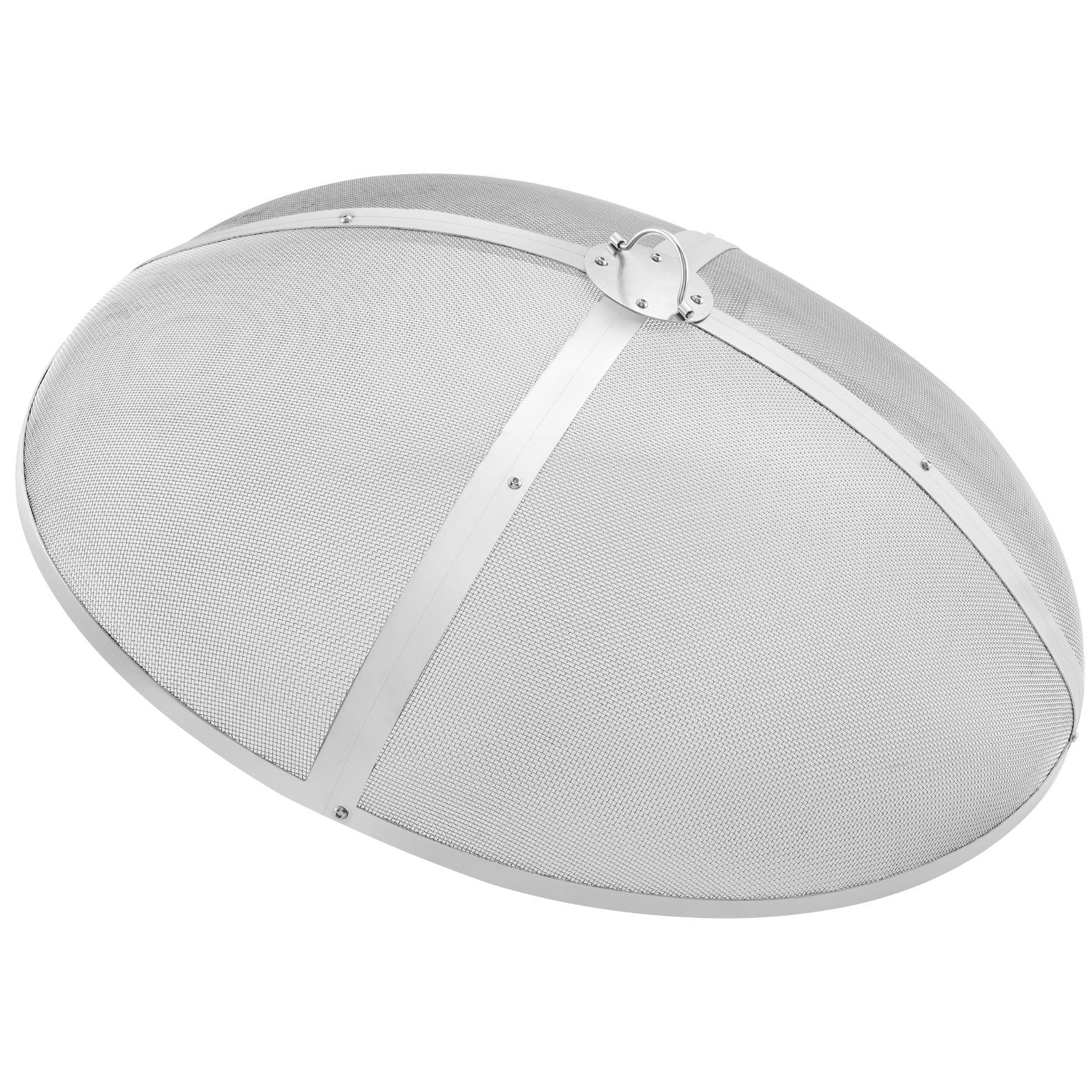 Fire Pit Spark Screen Round 40" Heavy-Duty Steel Cover with Ring Handle
