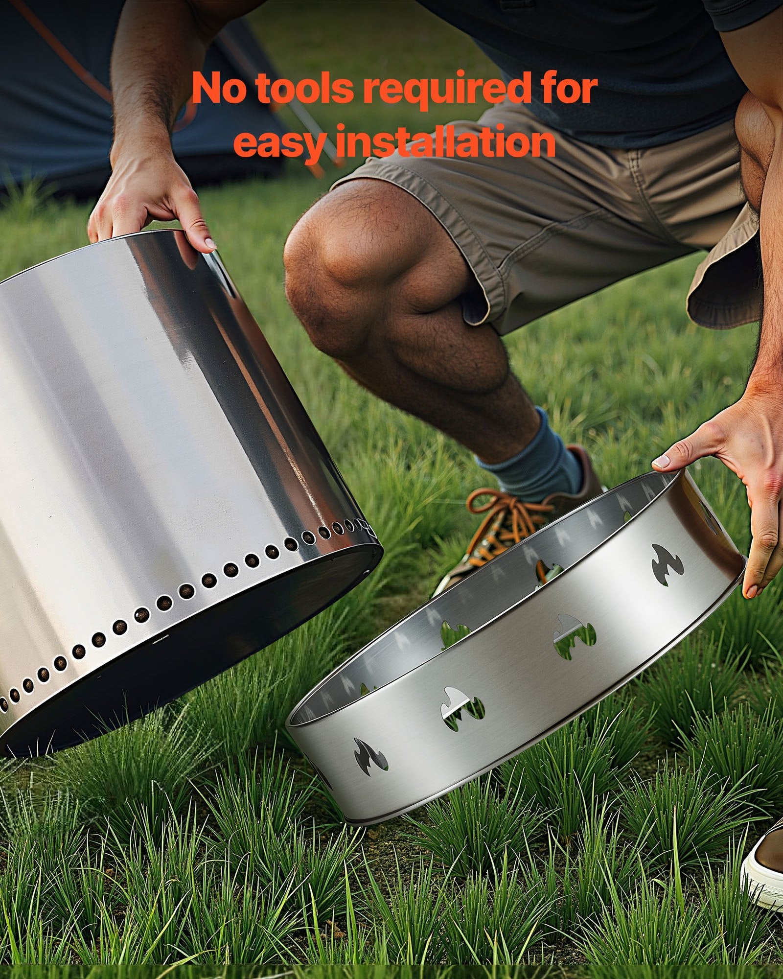 Fire Pit Stand for Solo Stove Bonfire 49.5cm Stainless Steel Smokeless Ring