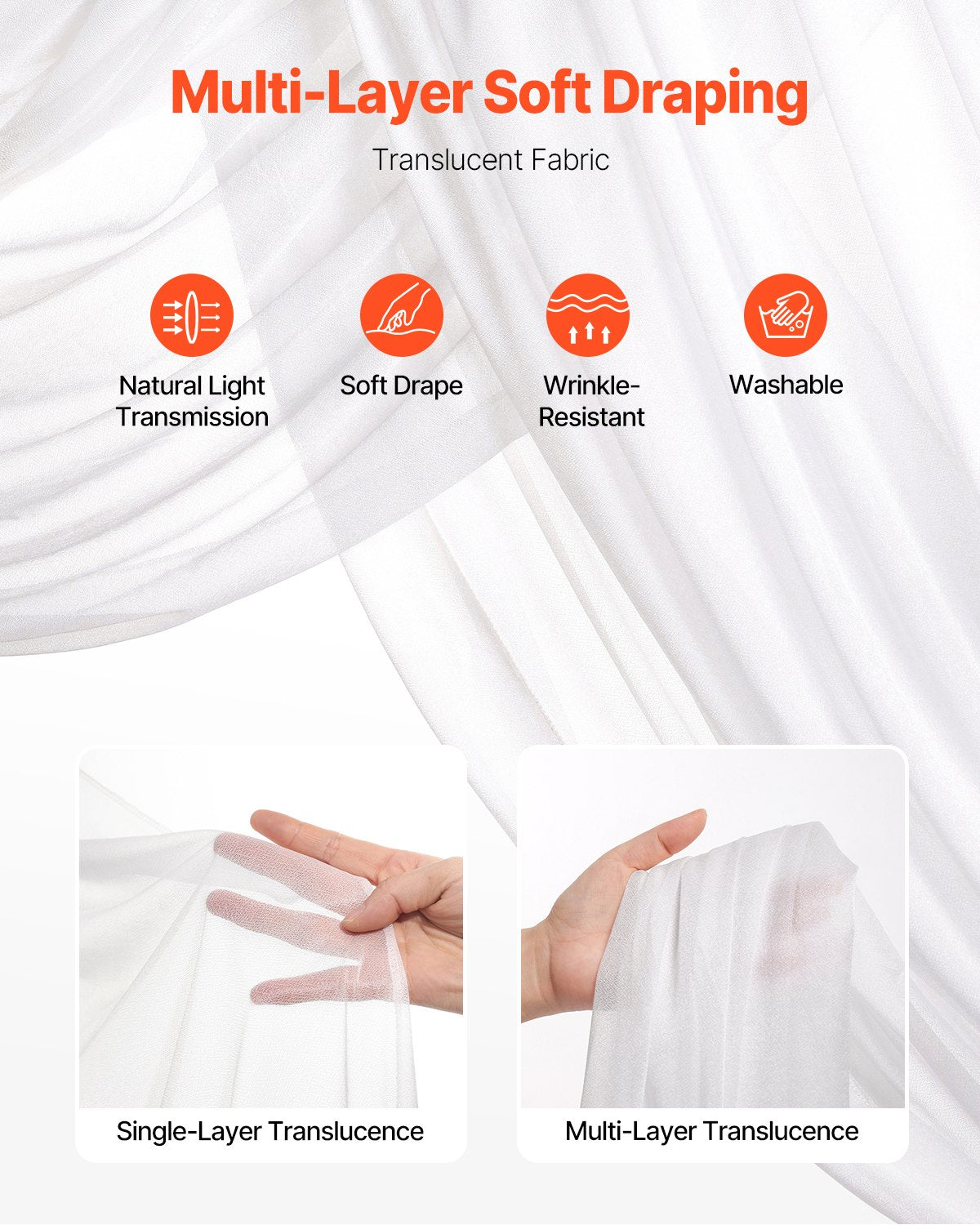 Artificial Wedding Arch Flowers Kit, White 3-Pack with Drapes for Ceremony Decor